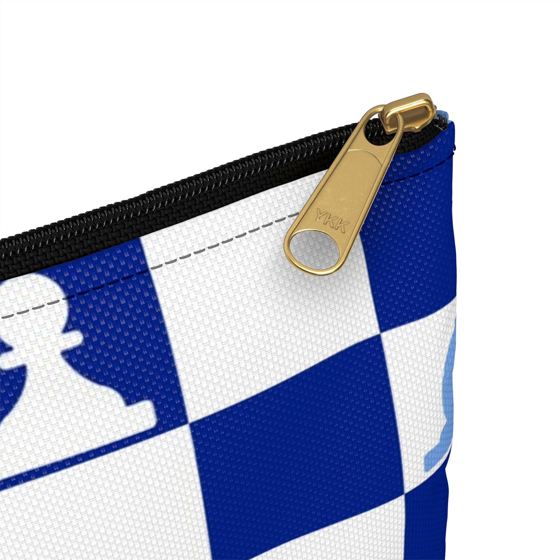 Chessboard Navy Blue Accessory Pouch, Artsulli - Art is Long, Life is Short, Bags, , , , , , , 