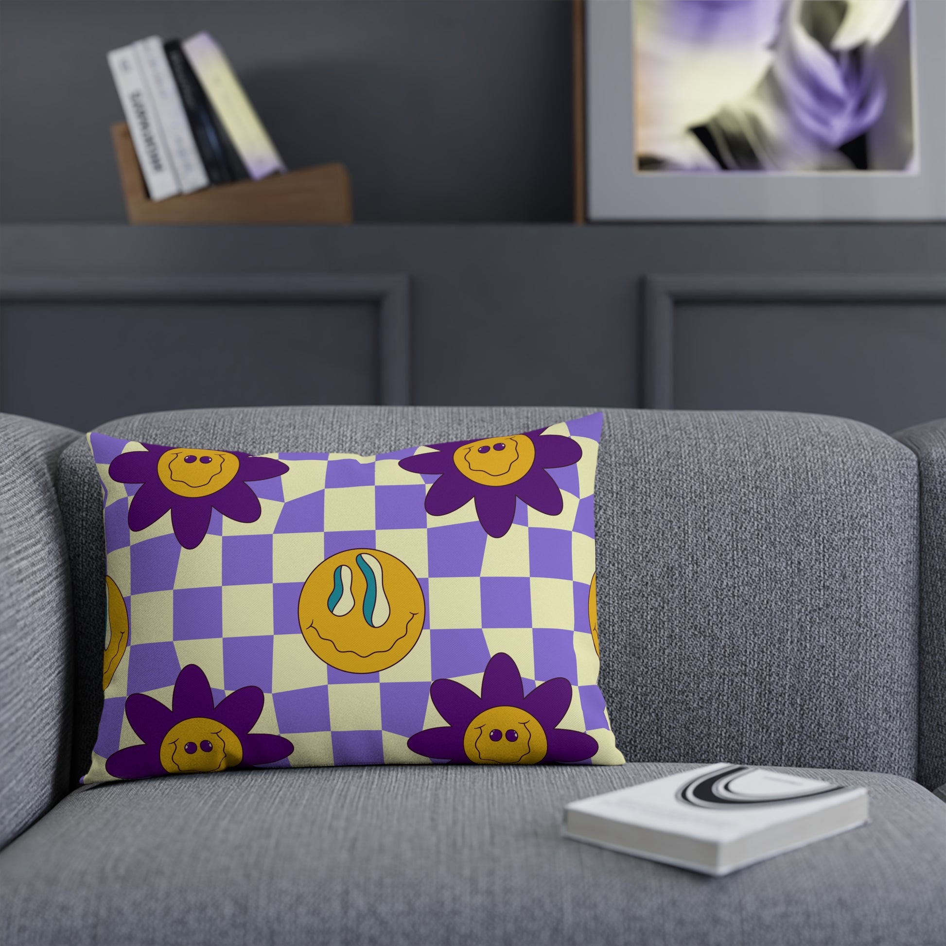 Trippy Flower Power Motifs Pink Cushion, Artsulli - Art is Long, Life is Short, Home Decor, , , , , , , 