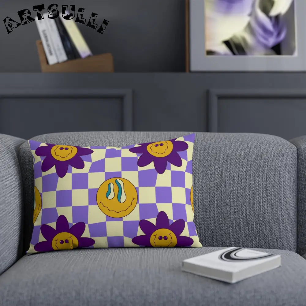 JAKKOUTTHEBXX Trippy Flower Power Motifs Pink Cushion JAKKOUTTHEBXX