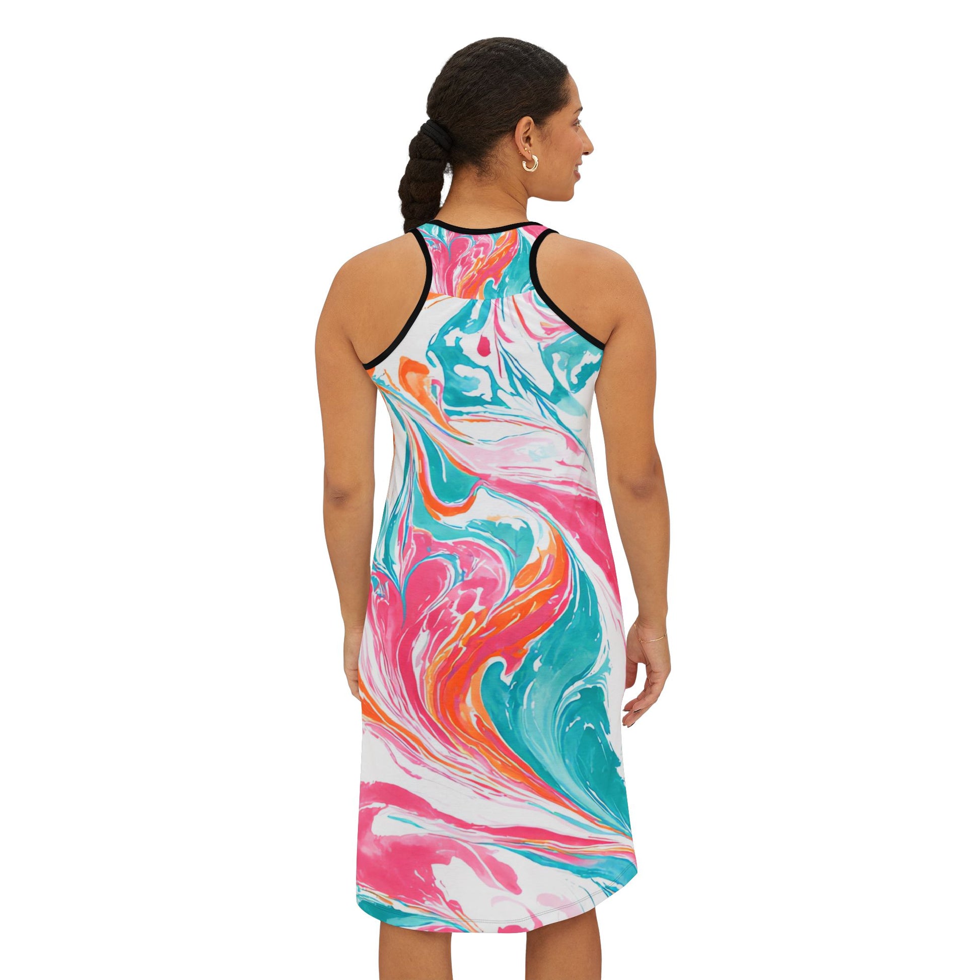 Liquid Pastel Spill Multi-Color Women's Racerback Dress (AOP), Artsulli - Art is Long, Life is Short, Tank Top, , , , , , , 