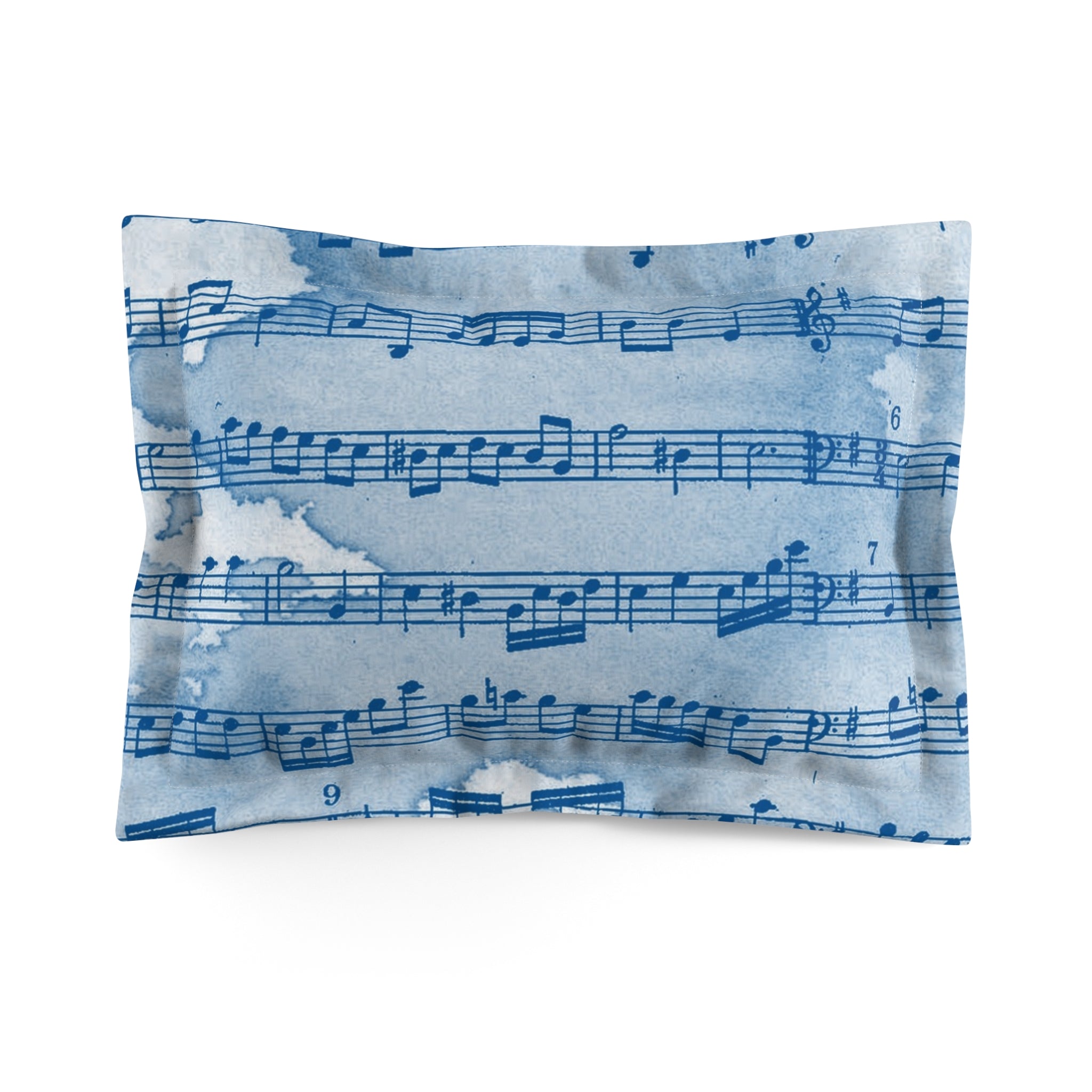 Drip Spill Type Beat Sheet Music Blue Microfiber Pillow Sham, Artsulli - Art is Long, Life is Short, Home Decor, Size, Standard, , , , , 34239487805117792942