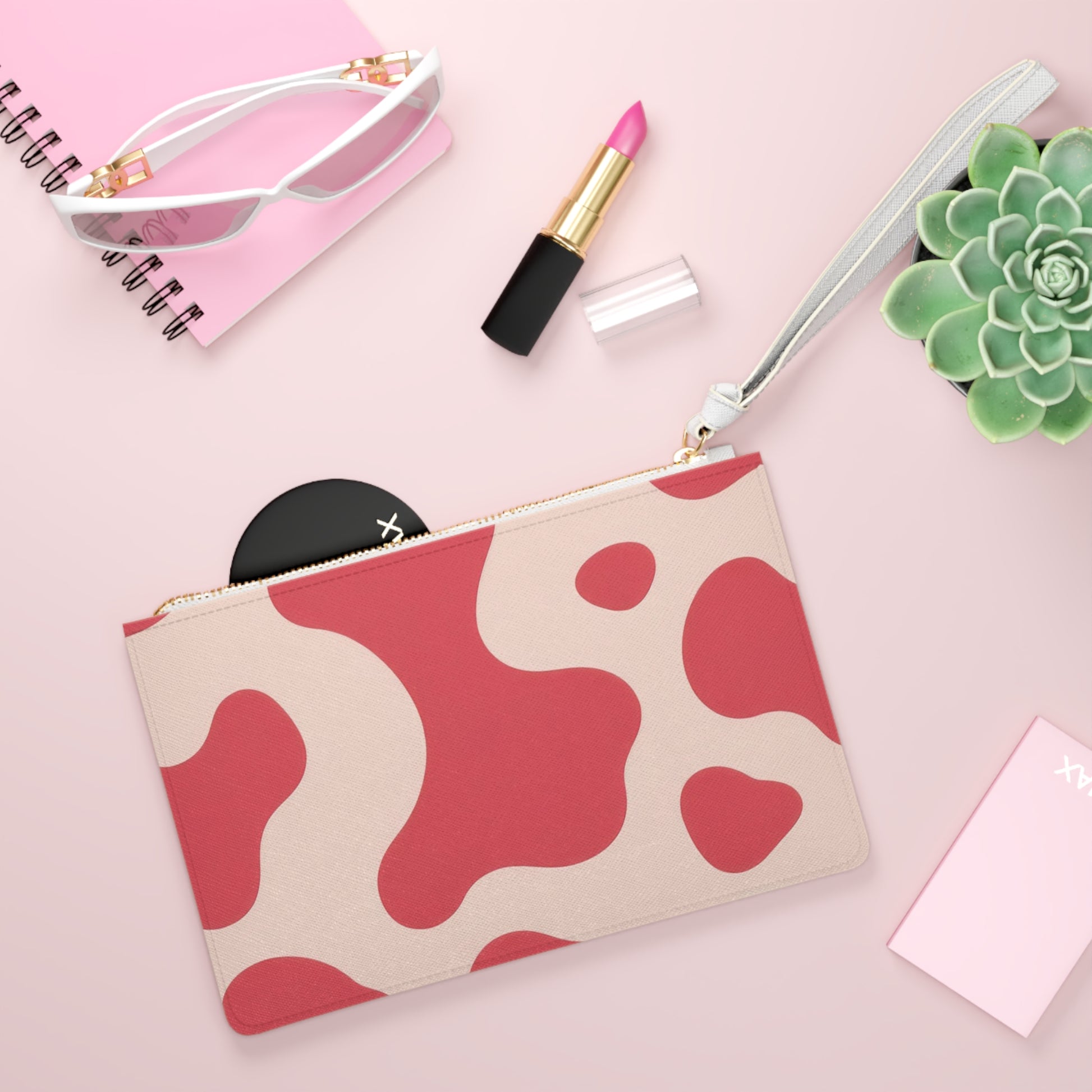 Red Jungle Cow Clutch Bag, Artsulli - Art is Long, Life is Short, Bags, , , , , , , 