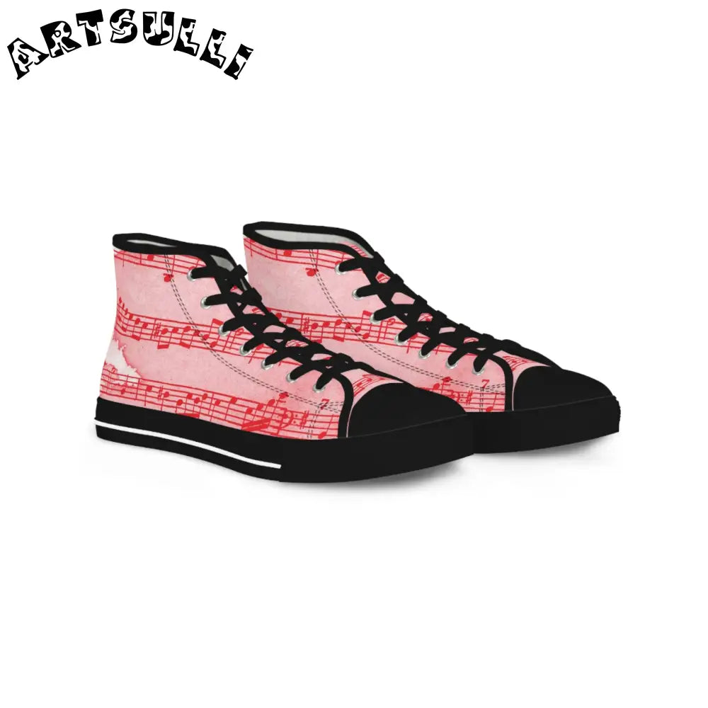 JAKKOUTTHEBXX Pink Music Notes High-Top Sneakers 2025