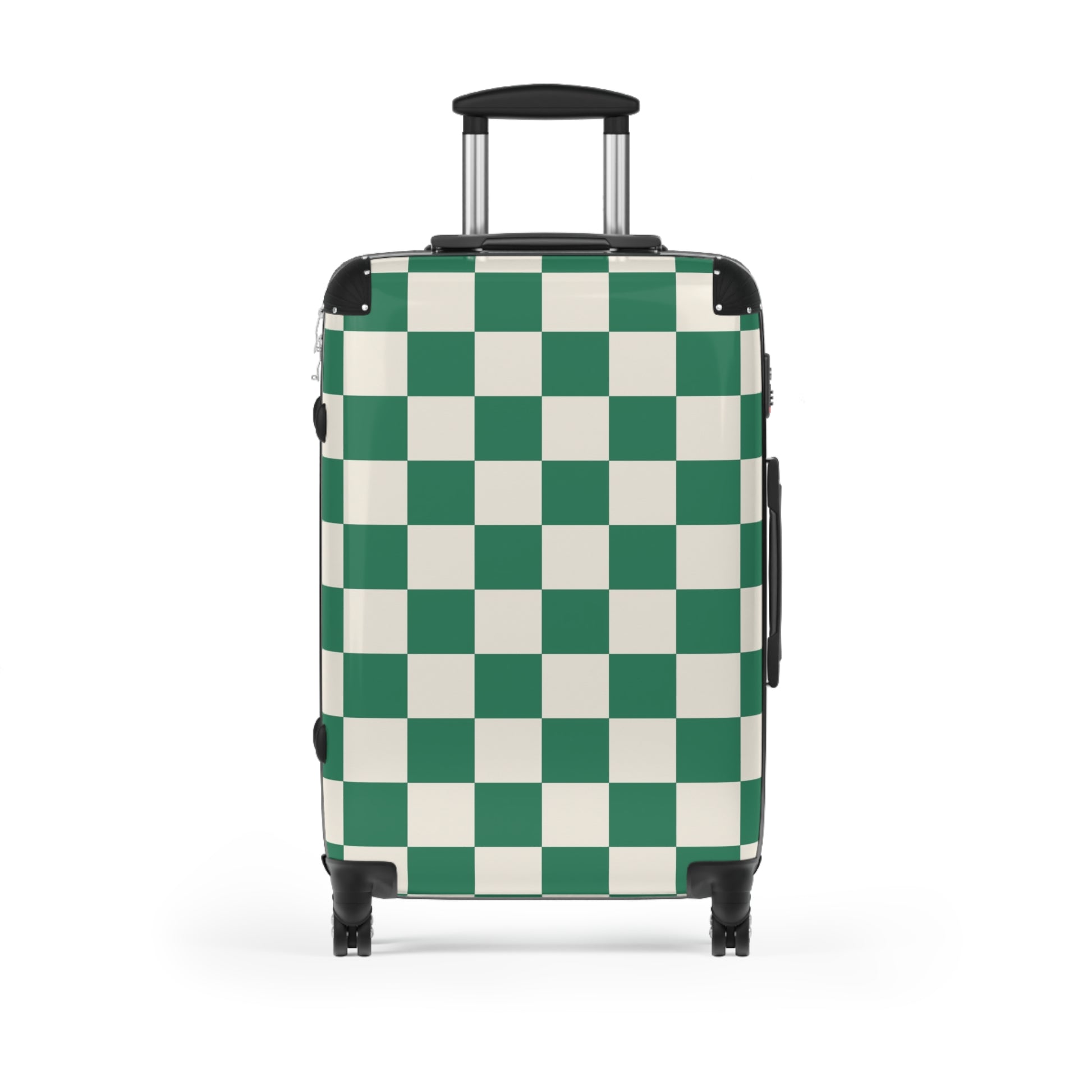 Checkerboard Dark Green Suitcase, Artsulli - Art is Long, Life is Short, Bags, Size, Medium, Color, Black, , , 20473088277844626118
