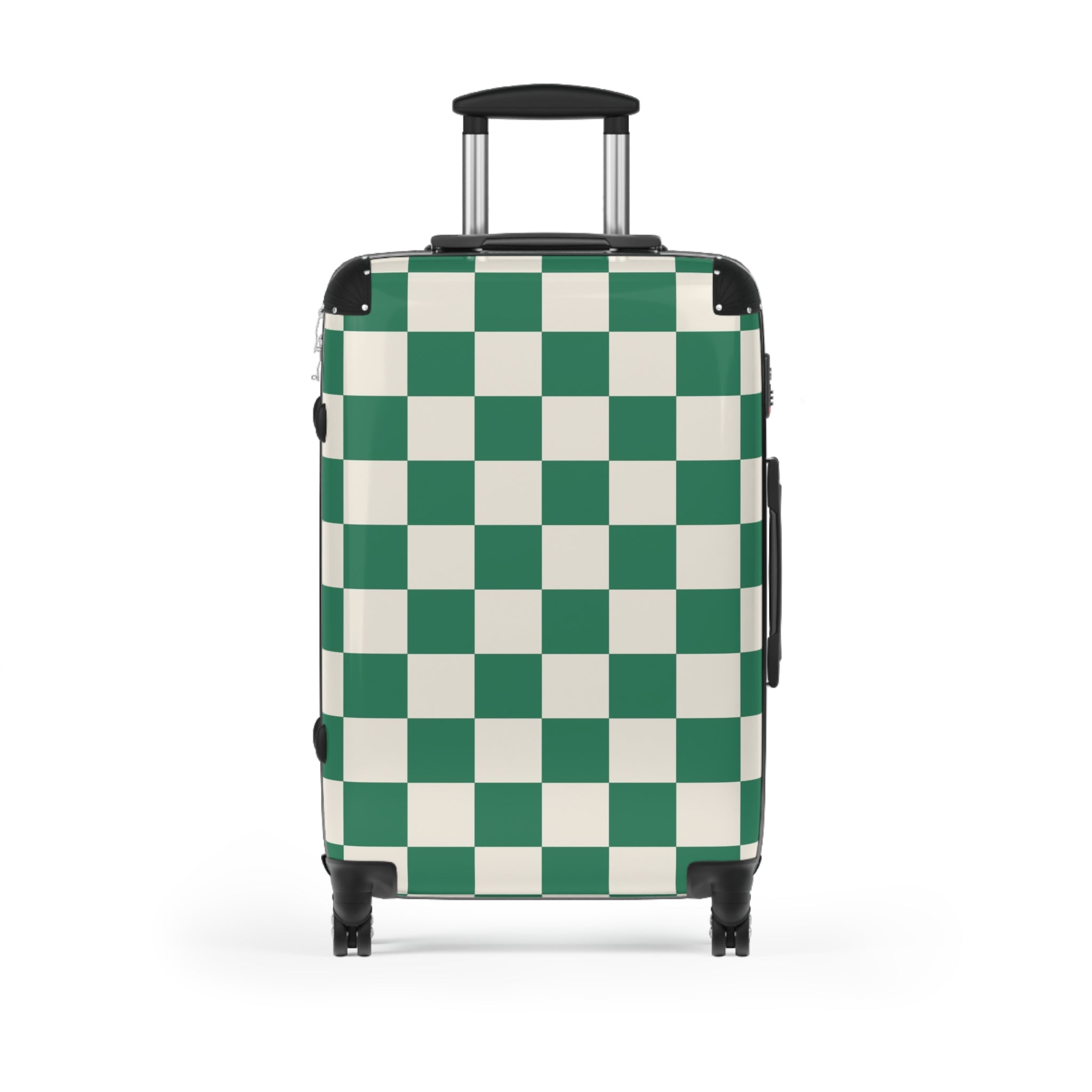 Checkerboard Dark Green Suitcase, Artsulli - Art is Long, Life is Short, Bags, Size, Medium, Color, Black, , , 20473088277844626118