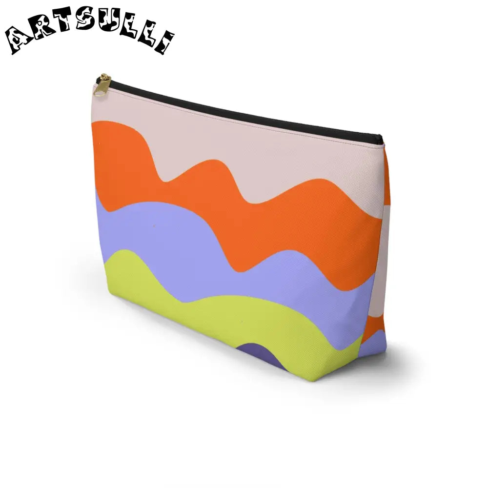 JAKKOUTTHEBXX Waves Red and Blue Accessory Pouch w T-bottom