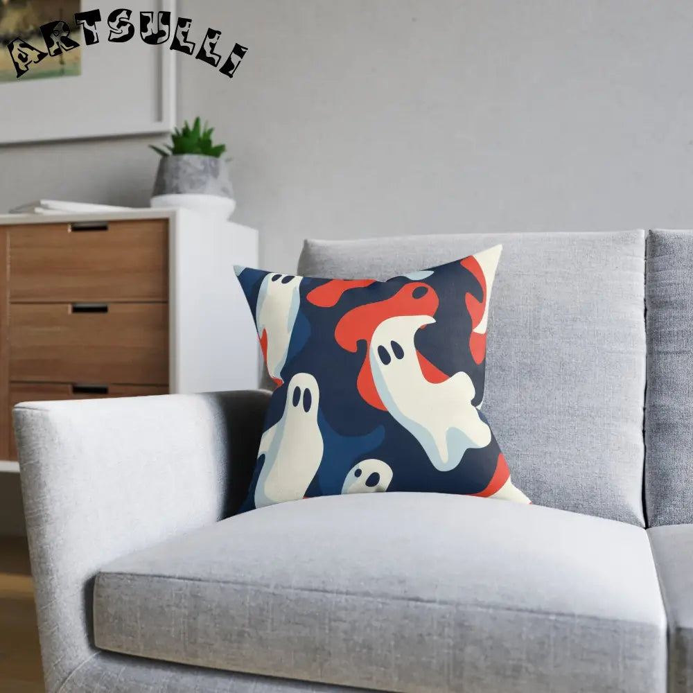 JAKKOUTTHEBXX Camo Ghosts Square Pillow JAKKOUTTHEBXX Artsulli - Art