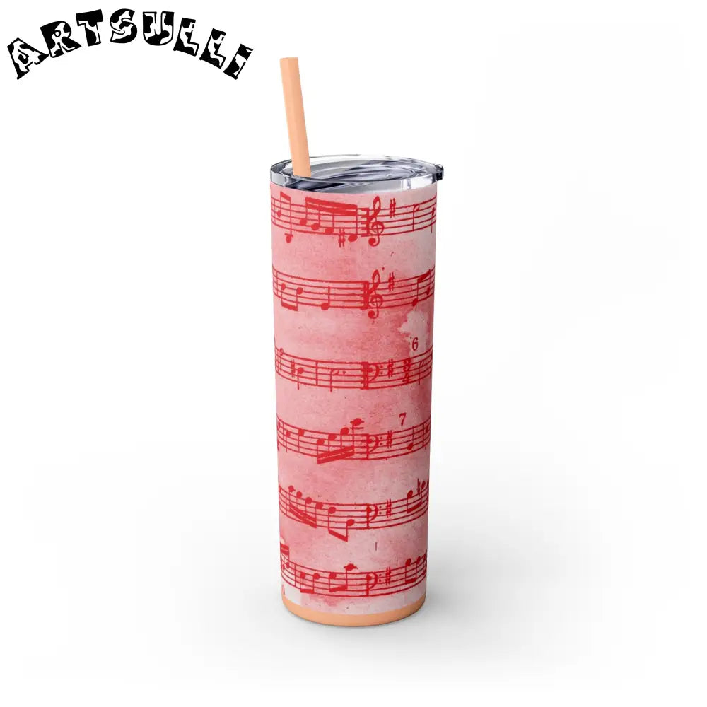 JAKKOUTTHEBXX Pink Musical Note Maars Skinny Tumbler 2025
