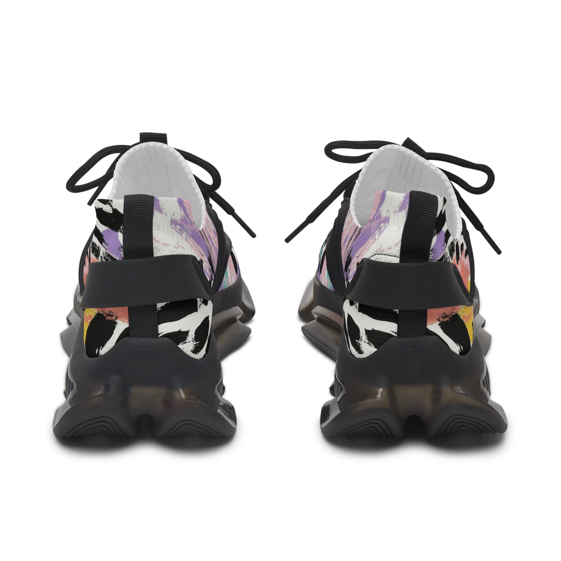 Wild Zebra Stripes x Paint Brush Strokes Multi-Color Women's Mesh Sneakers, Artsulli - Art is Long, Life is Short, Shoes, , , , , , , 