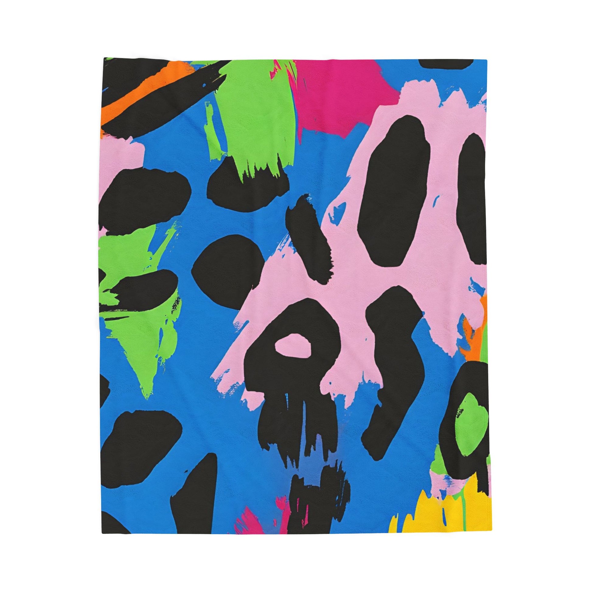90s Neon Velveteen Plush Blanket, Artsulli - Art is Long, Life is Short, All Over Prints, Size, 50" × 60", , , , , 18847836978189358106