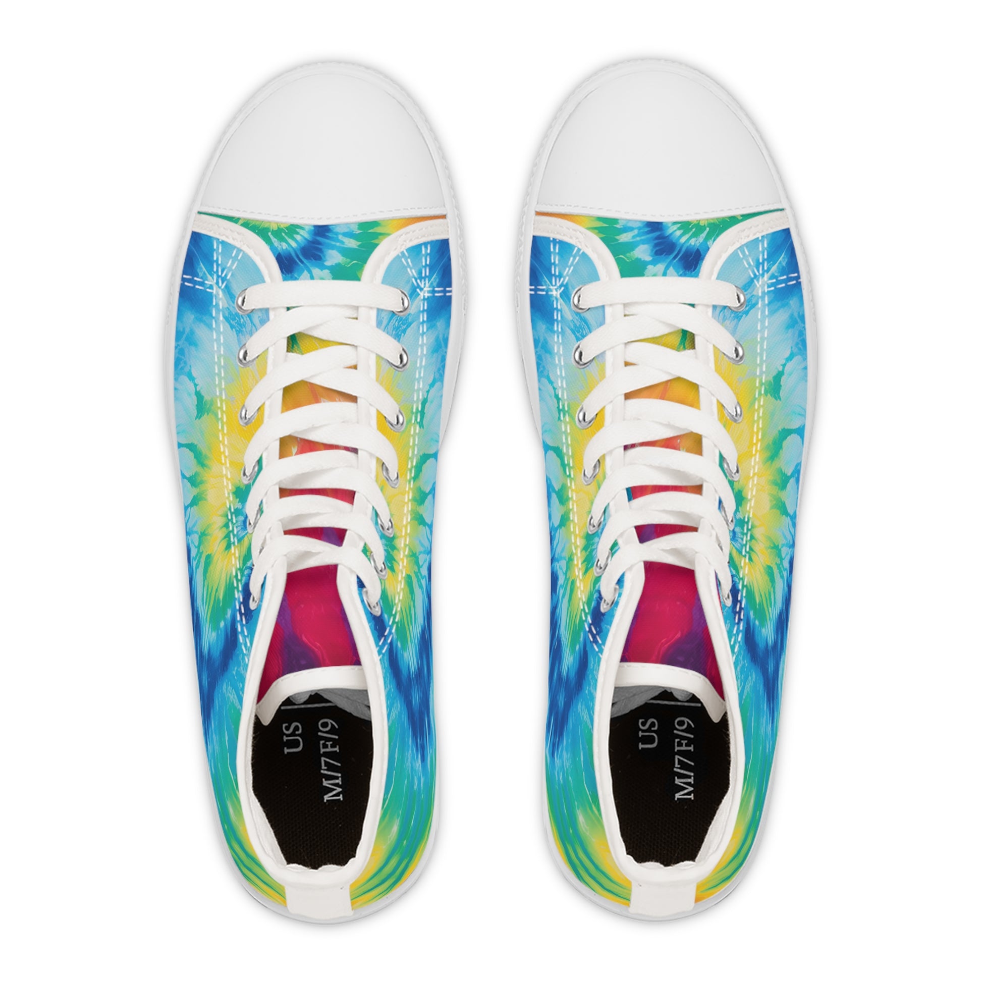 Tie Dye II Women's High Top Sneakers, Artsulli - Art is Long, Life is Short, Shoes, , , , , , , 