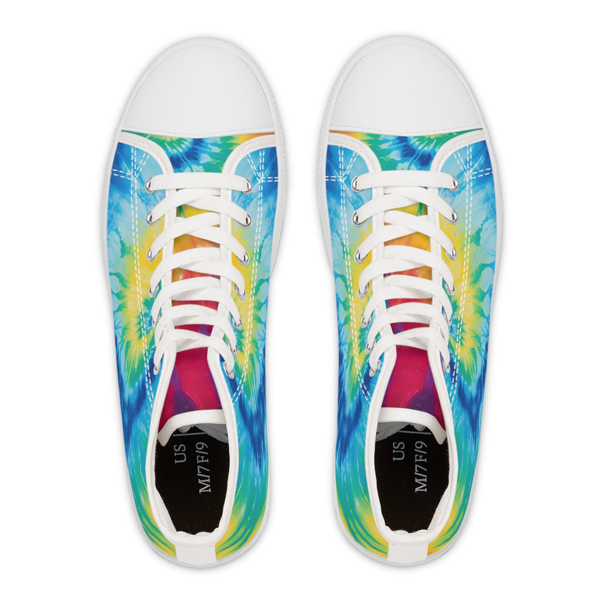 Tie Dye II Women's High Top Sneakers, Artsulli - Art is Long, Life is Short, Shoes, , , , , , , 