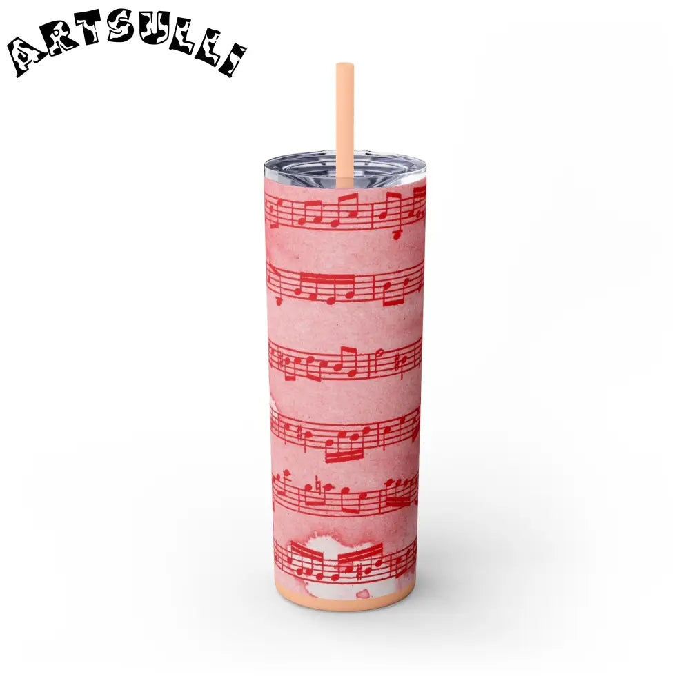 JAKKOUTTHEBXX Pink Musical Note Maars Skinny Tumbler 2025