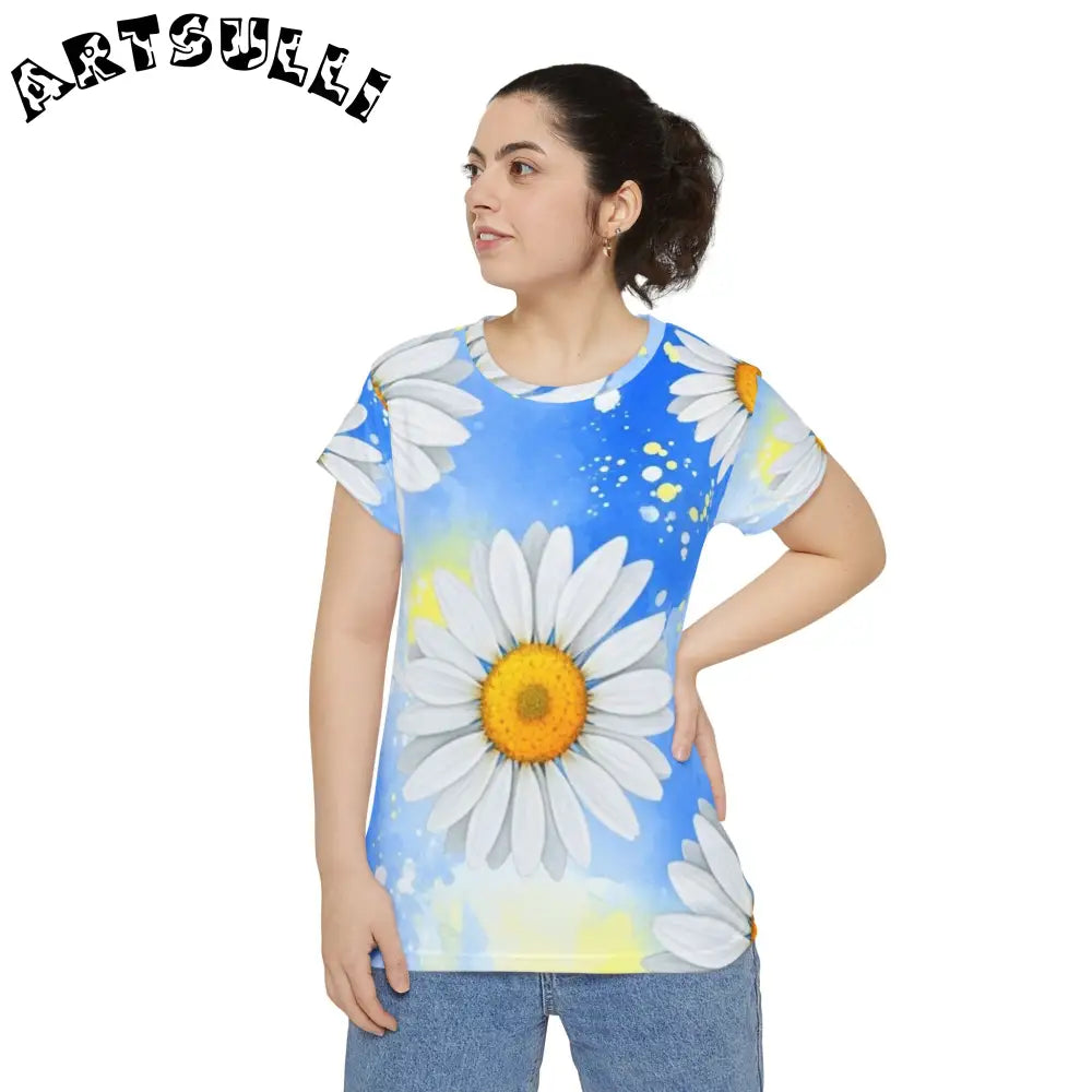 JAKKOUTTHEBXX Daisies Women’s Short Sleeve Shirt (AOP) JAKKOUTTHEBXX