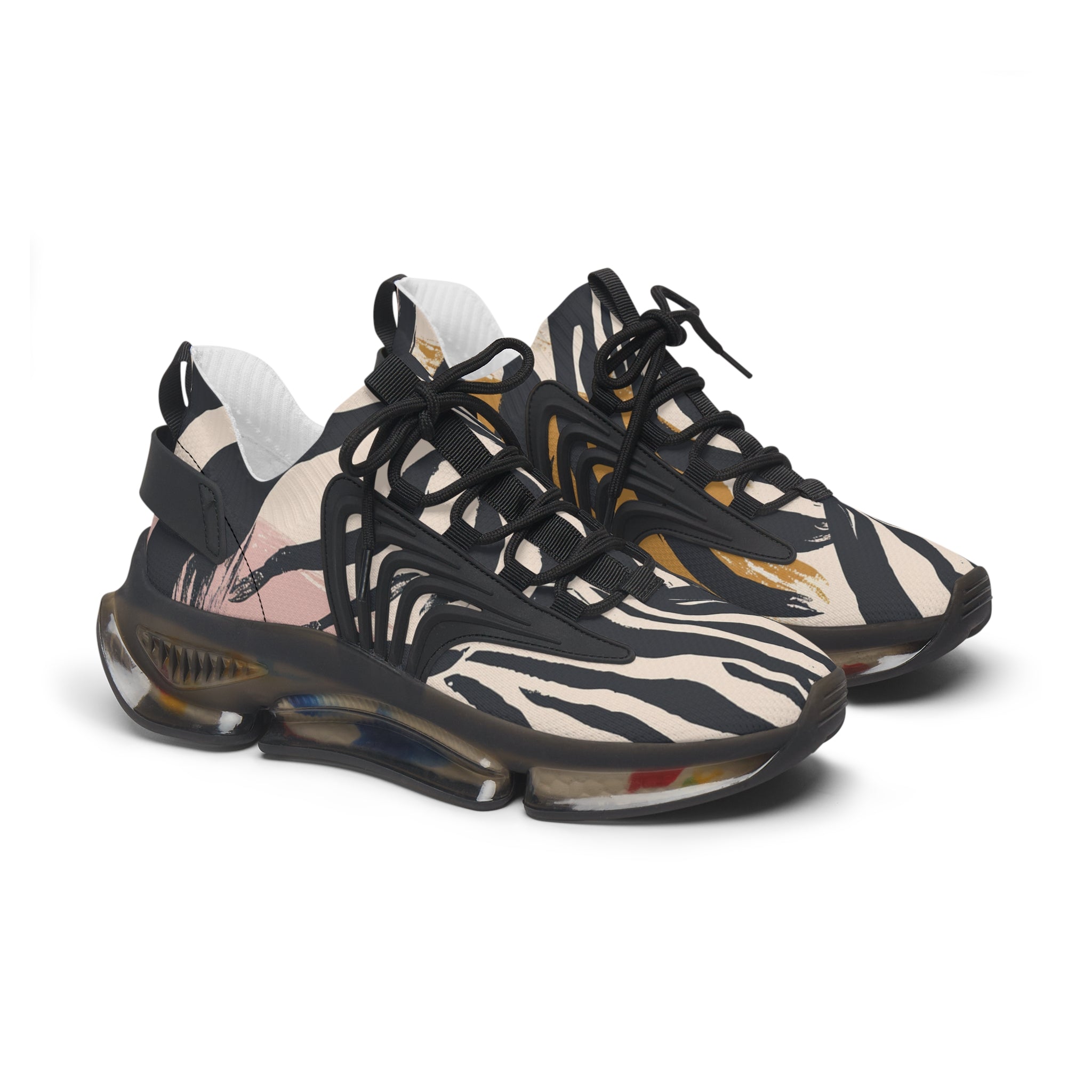 Beige Zebra Jungle Flats Women's Mesh Sneakers, Artsulli - Art is Long, Life is Short, Shoes, Color, Black sole, Size, US 5.5, , , 90761191238943