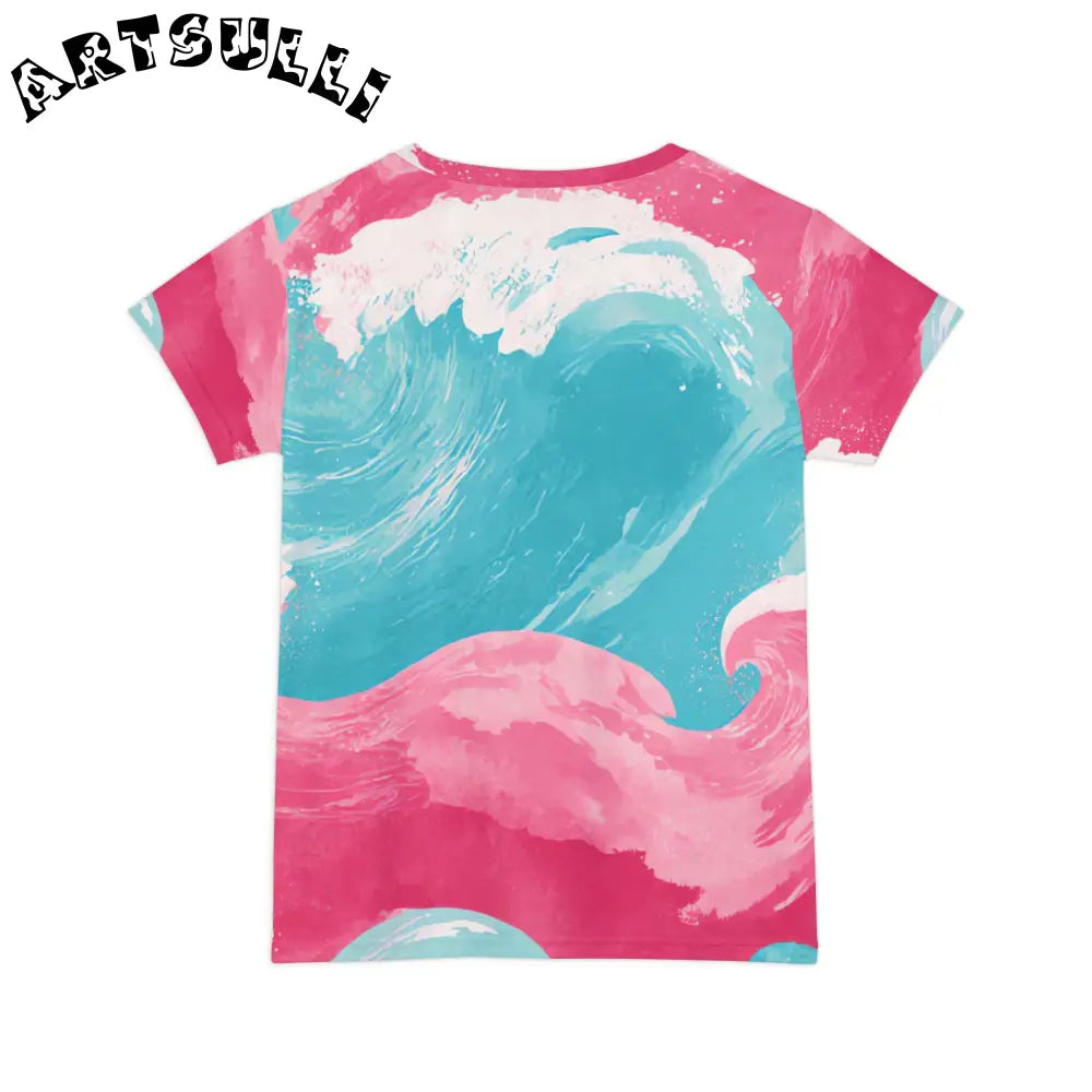 JAKKOUTTHEBXX The Great Pastelwave Pink and Blue Waves Women’s Short
