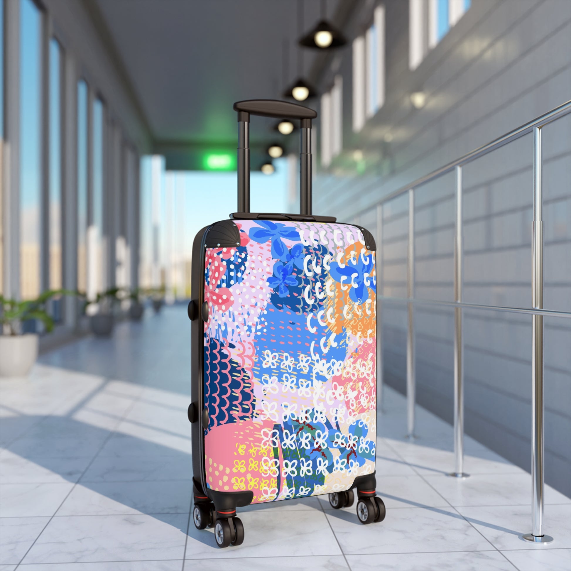Flowers x Doodles x Hearts II Multi-Color Suitcase, Artsulli - Art is Long, Life is Short, Bags, , , , , , , 