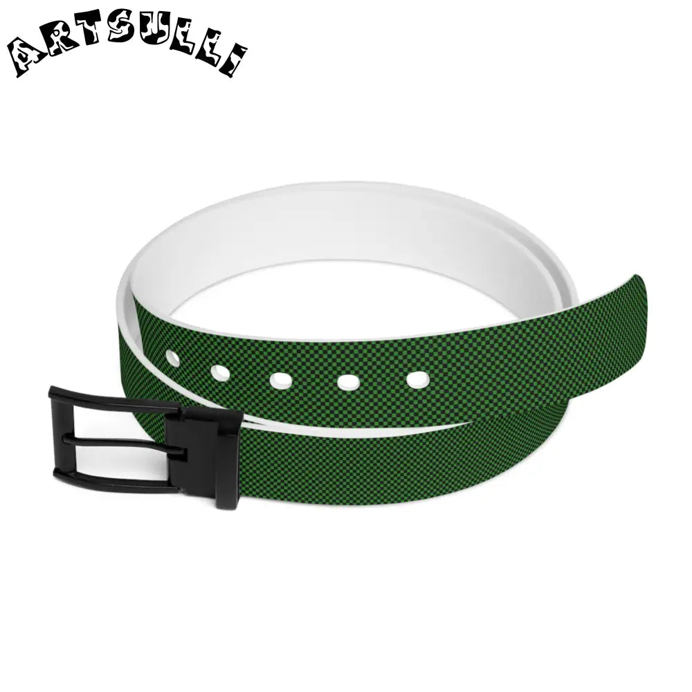 JAKKOUTTHEBXX Checkerboard Green and Black Belt JAKKOUTTHEBXX