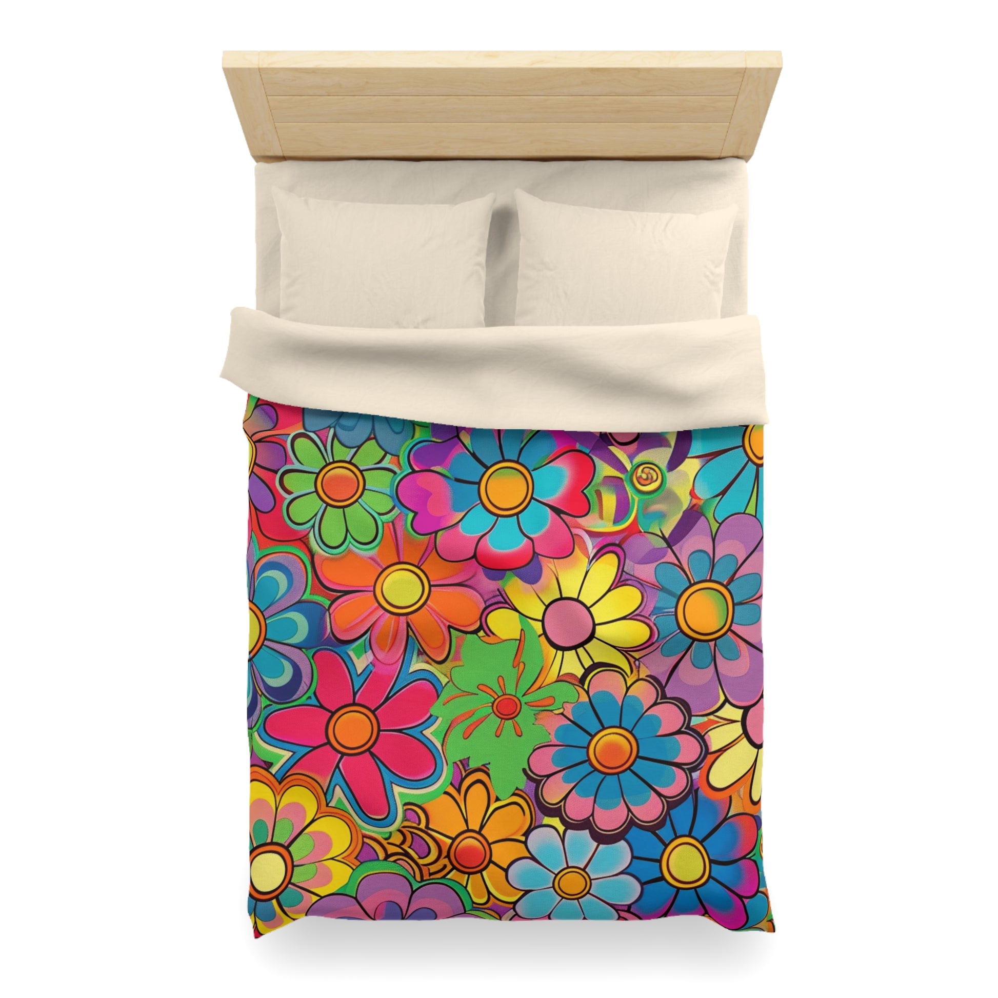 Chromatic Daisy Dream Microfiber Duvet Cover, Artsulli - Art is Long, Life is Short, Home Decor, , , , , , , 