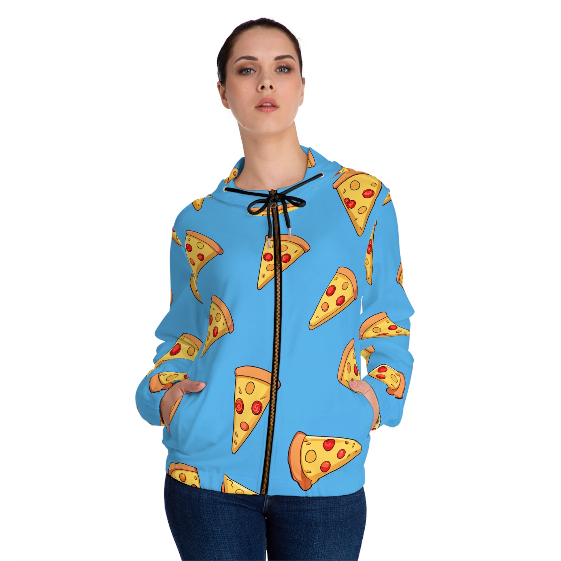 Blue Pizza Dreamscape Women’s Full-Zip Hoodie (AOP), Artsulli - Art is Long, Life is Short, All Over Prints, , , , , , , 
