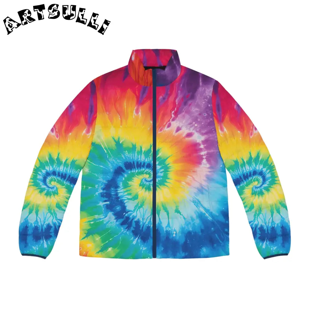JAKKOUTTHEBXX Rainbow Tie-Dye Quilted Puffer Jacket 2025