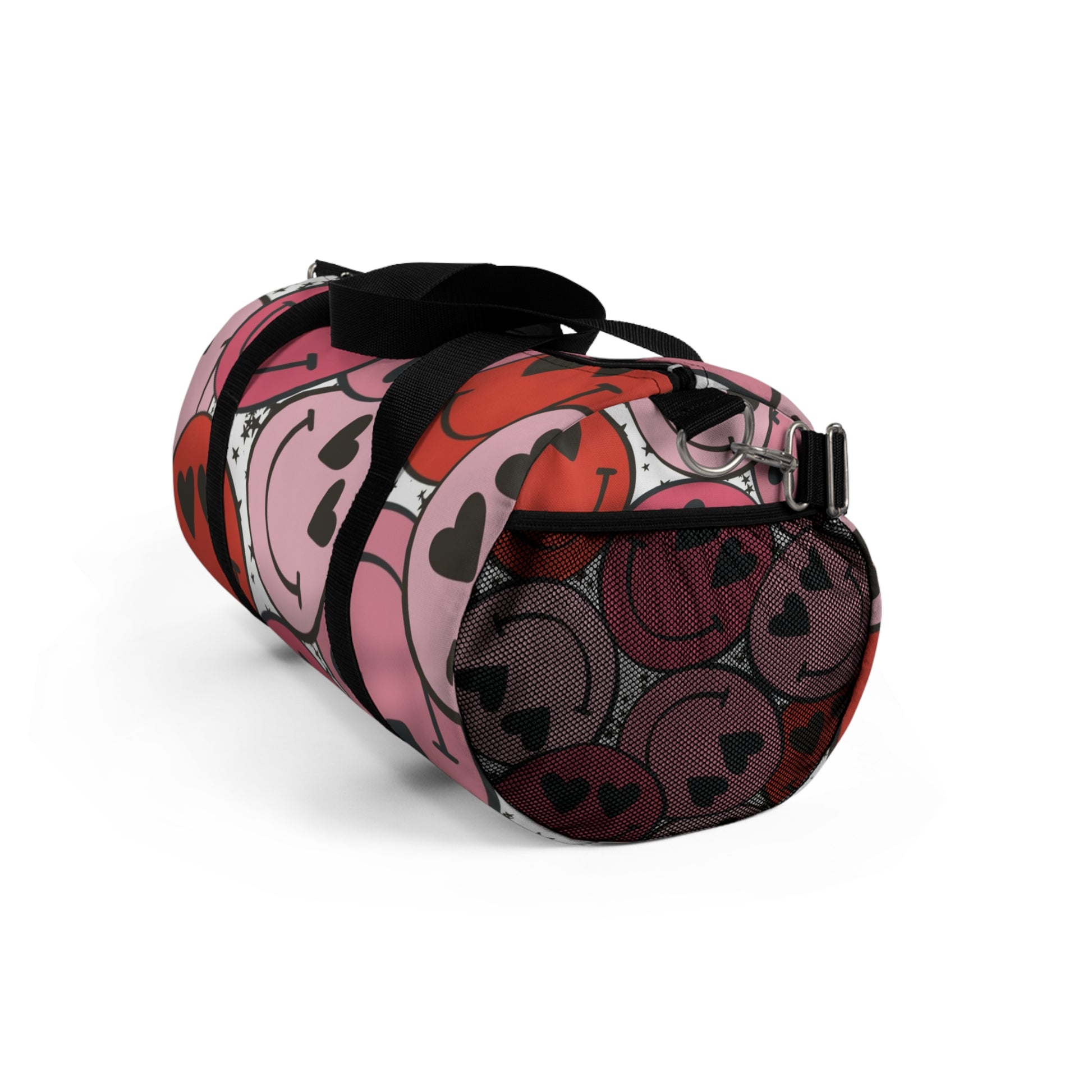 Smiley Face x Heart Eyes Pink and Red Duffel Bag, Artsulli - Art is Long, Life is Short, Bags, , , , , , , 