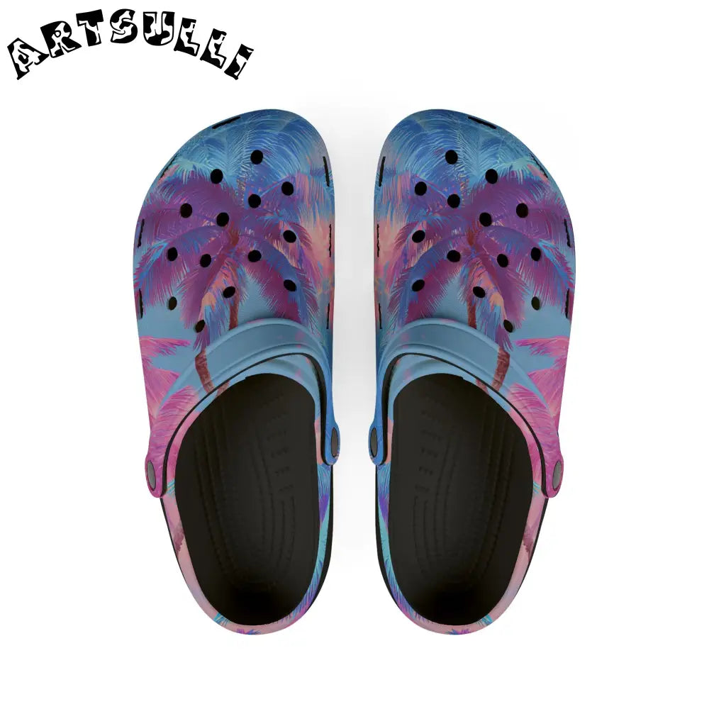 JAKKOUTTHEBXX Ethereal Pastel Palms EVA Foam Rubber Shoes (AOP)