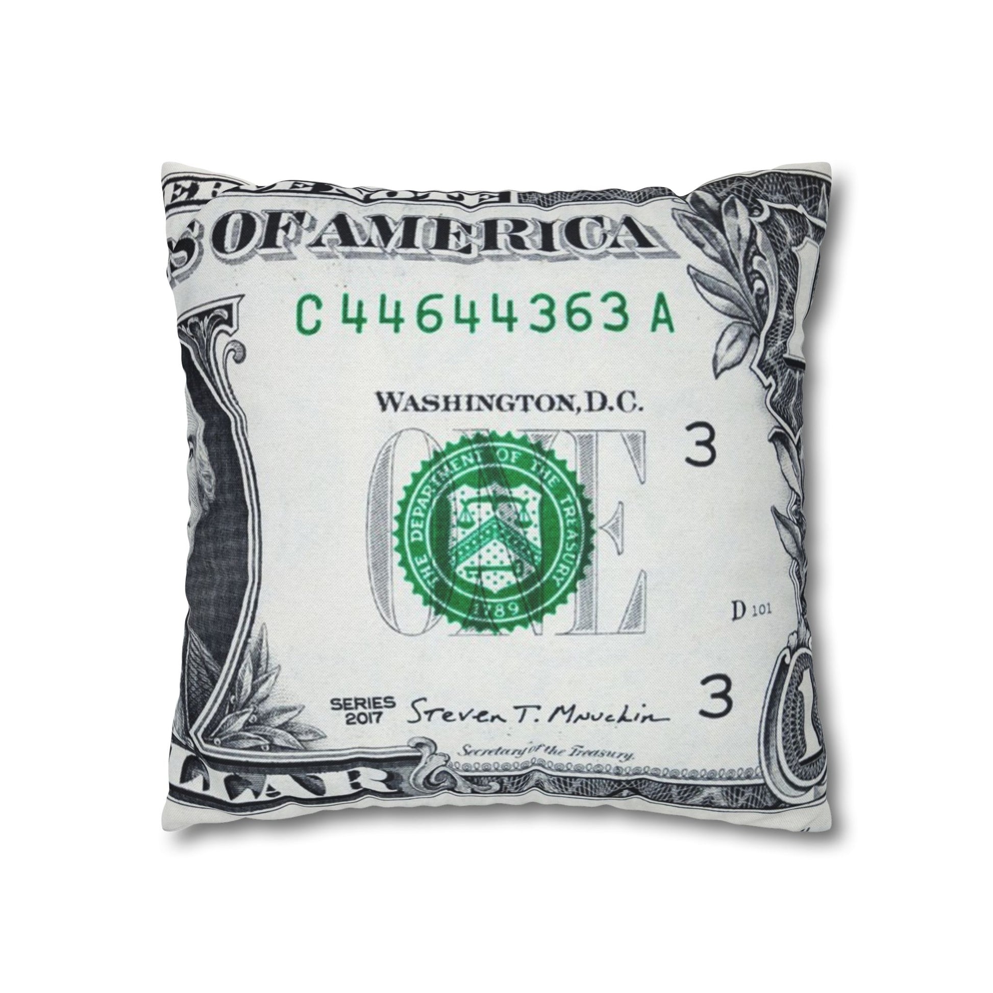Money Collage Spun Polyester Square Pillowcase, Artsulli - Art is Long, Life is Short, Home Decor, , , , , , , 