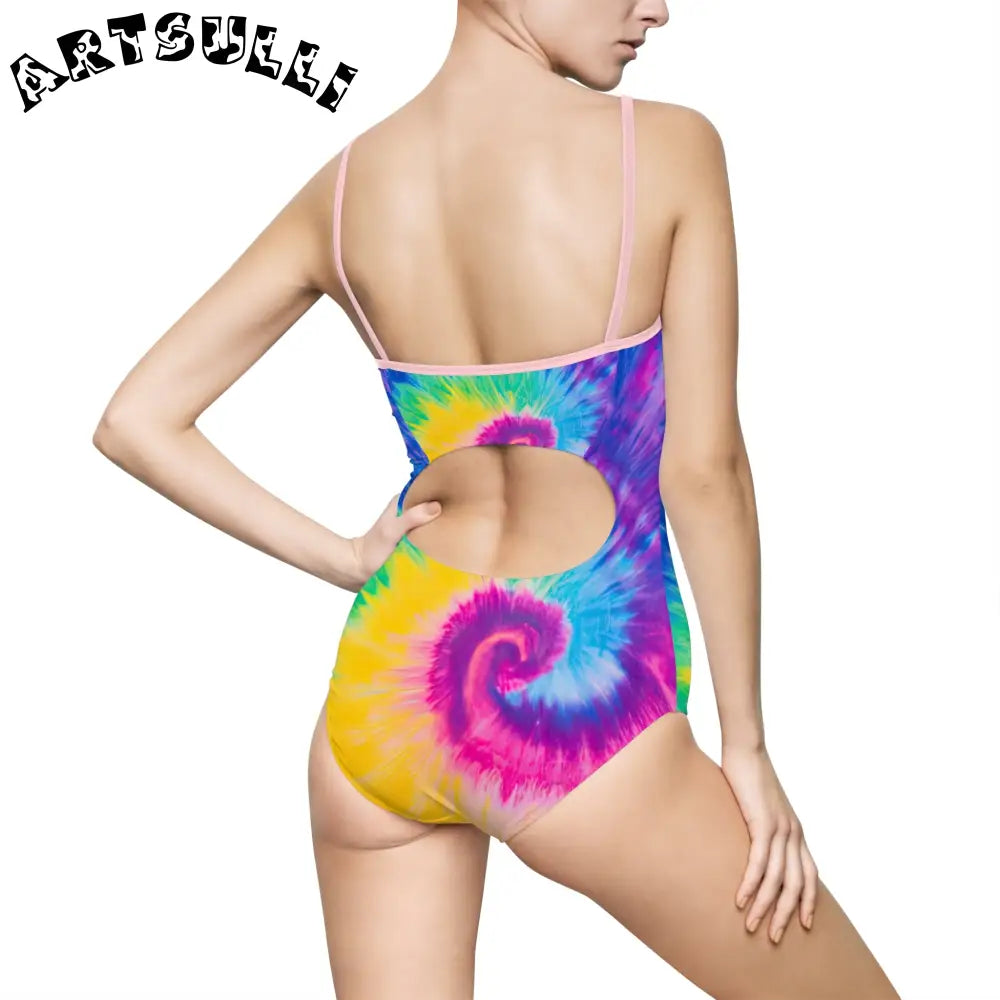 JAKKOUTTHEBXX Tie-Dye Open Back One-Piece Swimsuit 2025