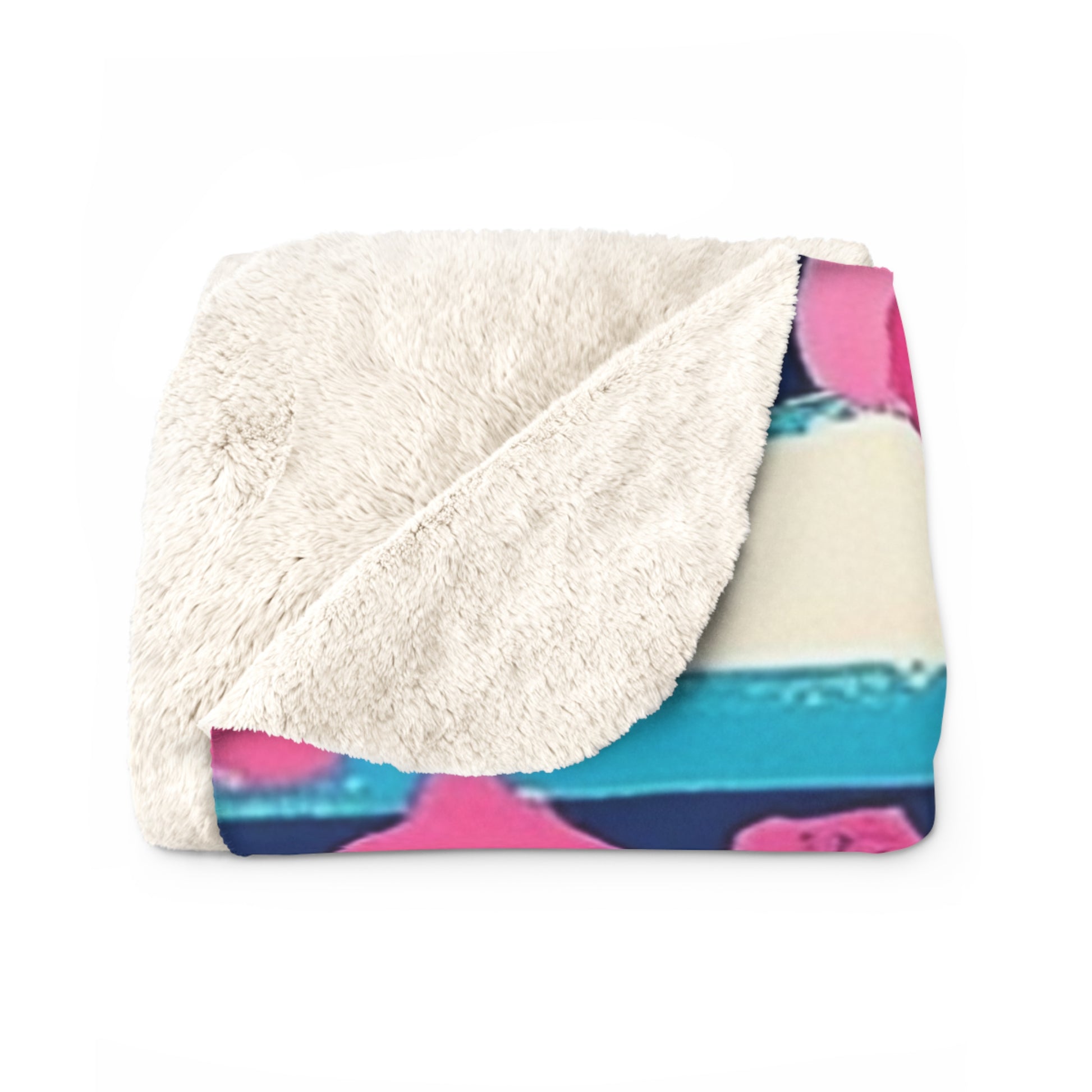 Dayglo Floral Stripes Multi-Color Sherpa Fleece Blanket, Artsulli - Art is Long, Life is Short, Home Decor, , , , , , , 