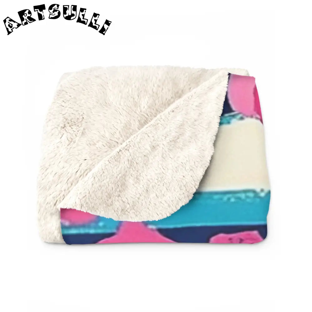 JAKKOUTTHEBXX Dayglo Floral Stripes Multi-Color Sherpa Fleece
