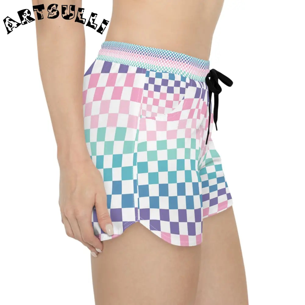 JAKKOUTTHEBXX Vaporwave Rainbow Checkerboard Multi-Color Women’s