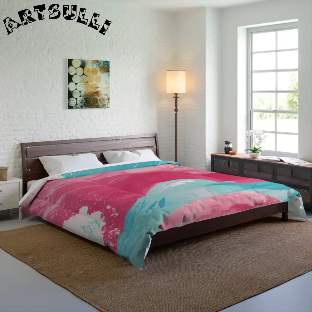 JAKKOUTTHEBXX The Great Pastelwave Pink and Blue Comforter