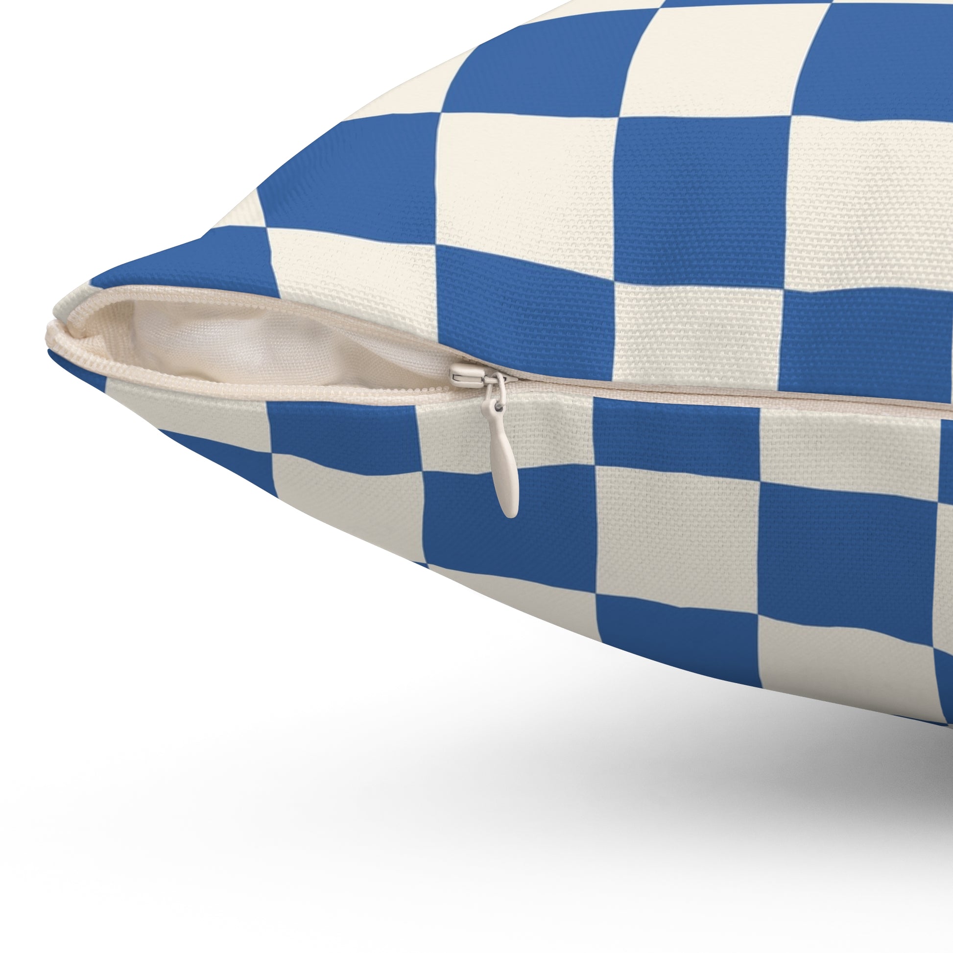 Checkerboard Blue Spun Polyester Square Pillow, Artsulli - Art is Long, Life is Short, Home Decor, , , , , , , 