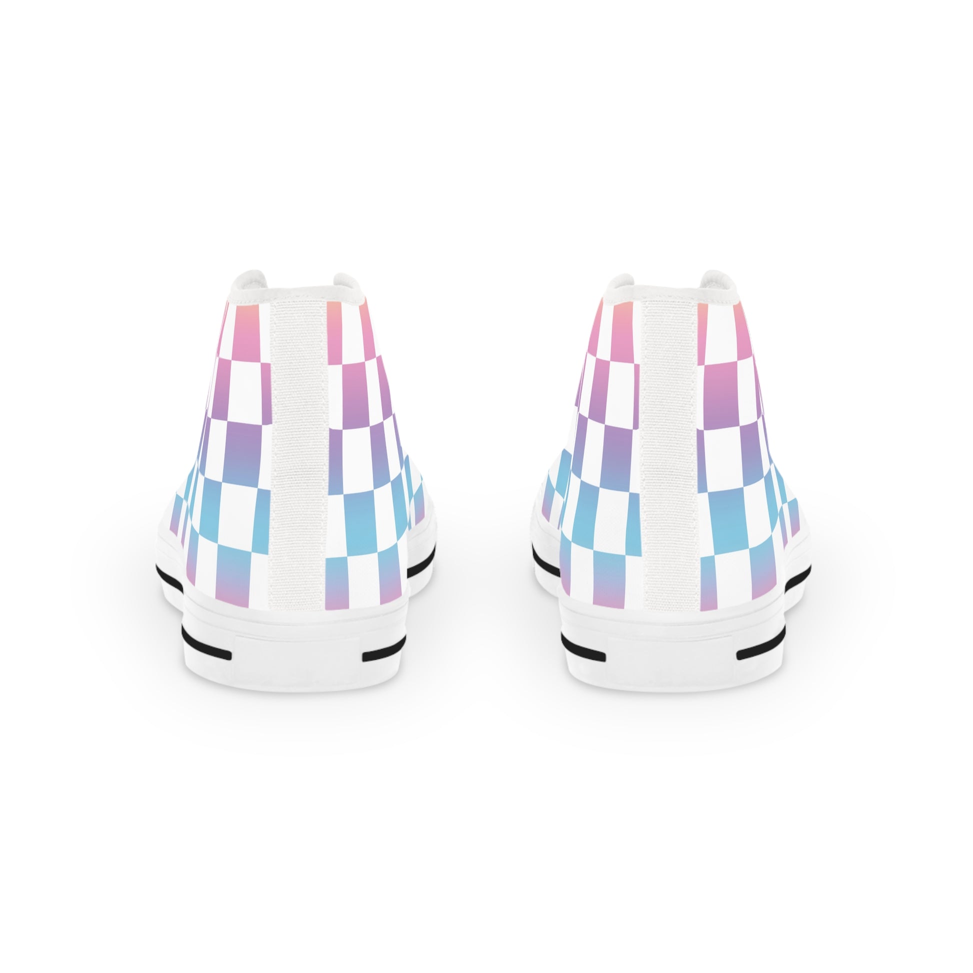 Vaporwave Check Men's High Top Sneakers, Artsulli - Art is Long, Life is Short, Shoes, , , , , , , 