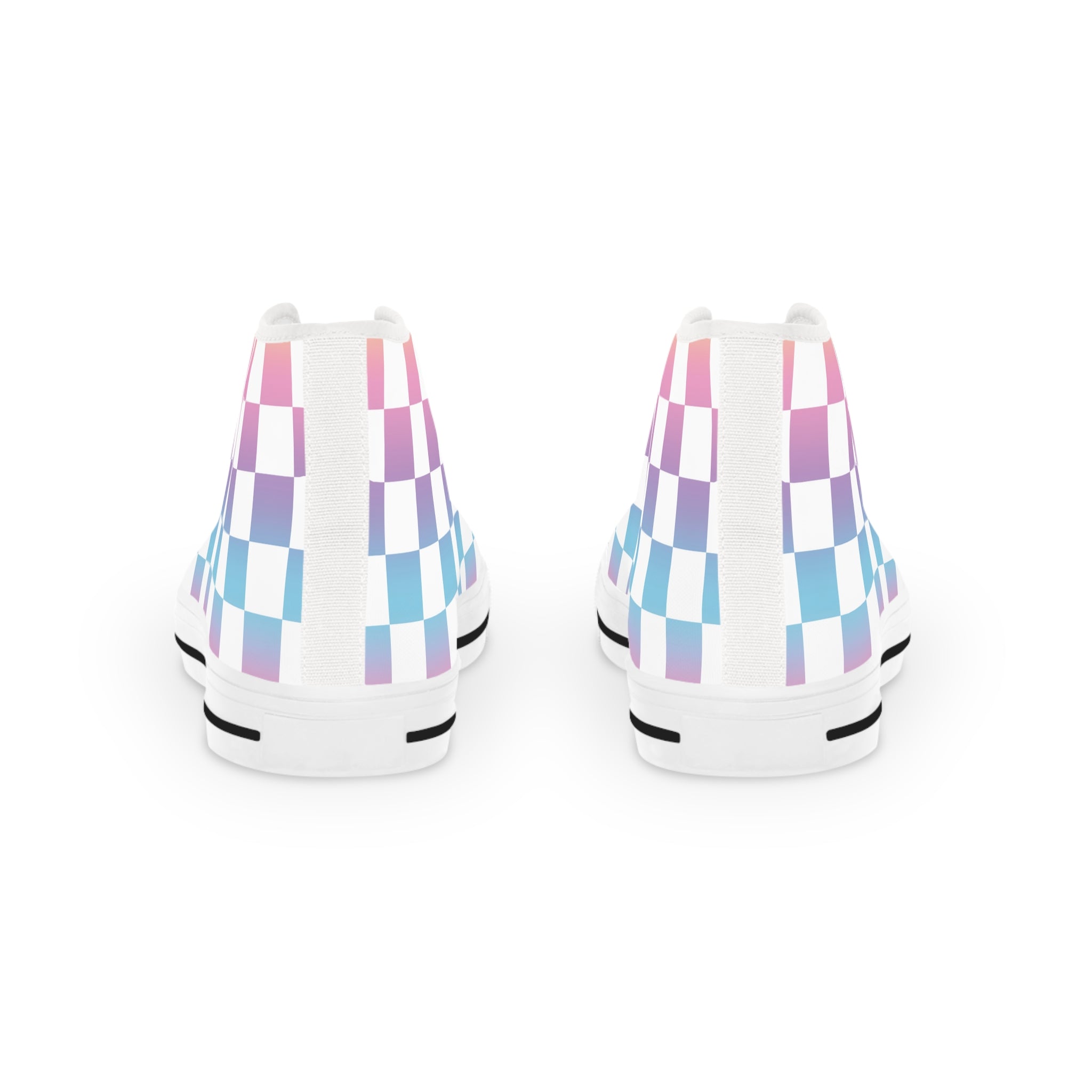 Vaporwave Check Men's High Top Sneakers, Artsulli - Art is Long, Life is Short, Shoes, , , , , , , 