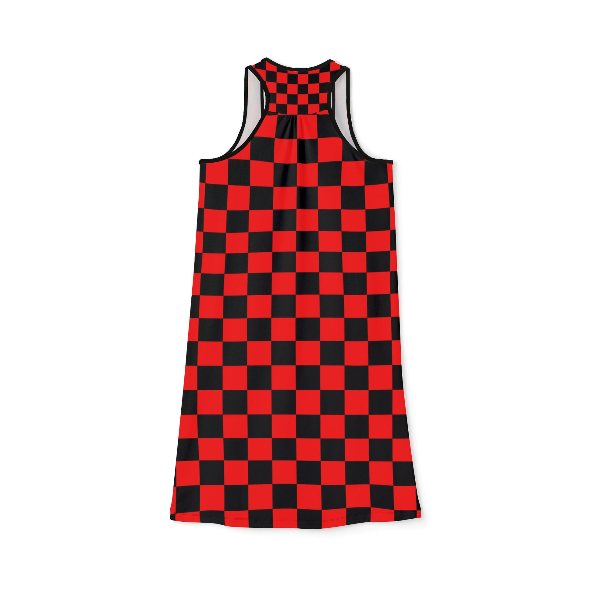Checkerboard Red and Black Women's Racerback Dress (AOP), Artsulli - Art is Long, Life is Short, Tank Top, , , , , , , 