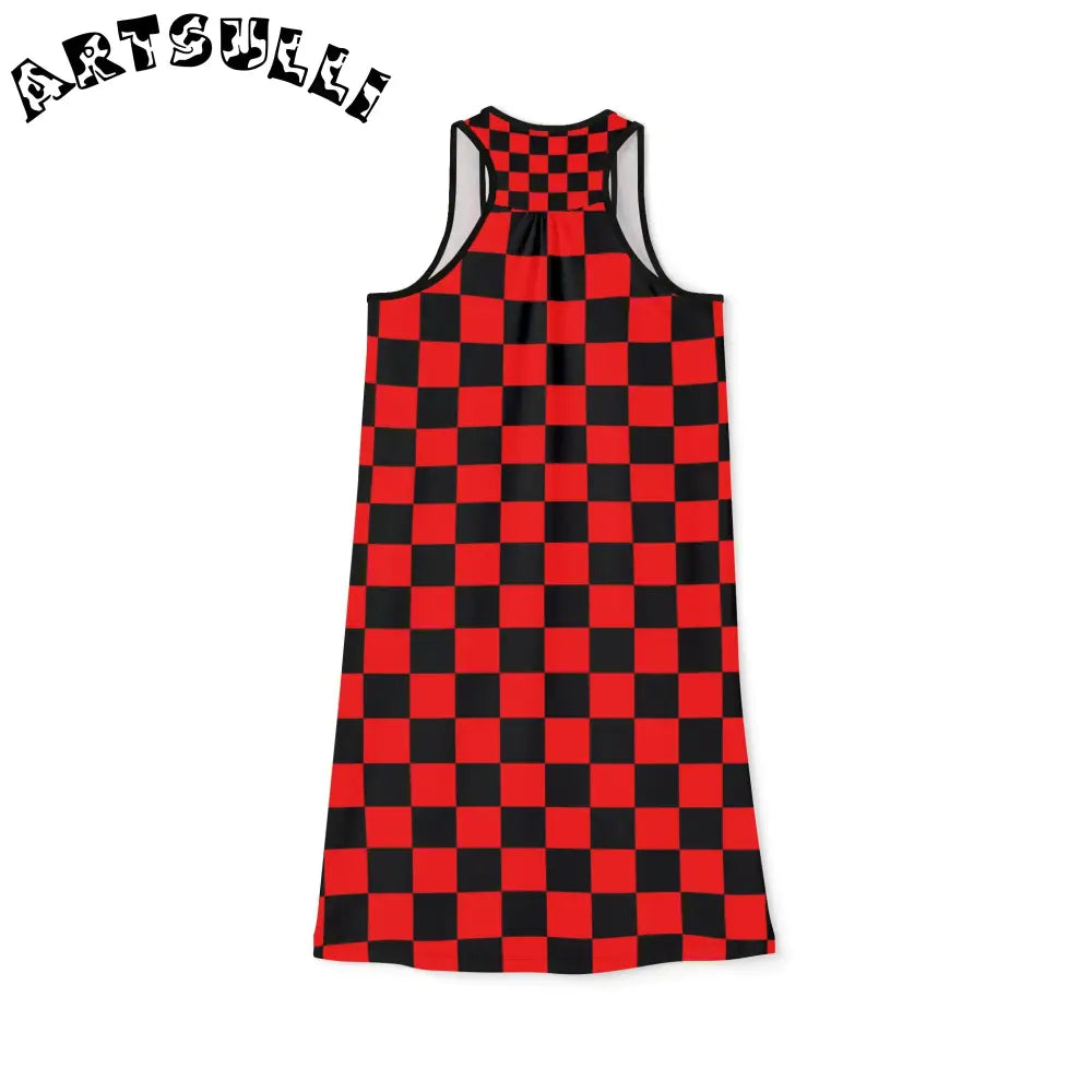 JAKKOUTTHEBXX Checkerboard Red and Black Women’s Racerback Dress