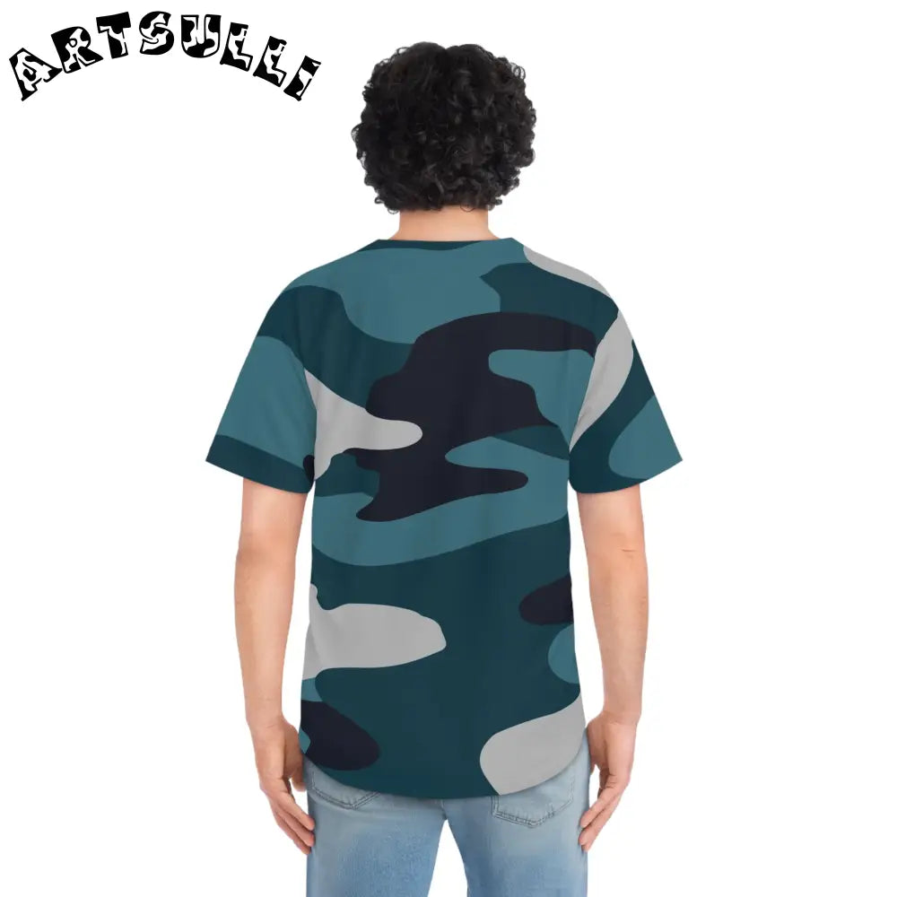 JAKKOUTTHEBXX Blue Camouflage Men’s Baseball Jersey (AOP)