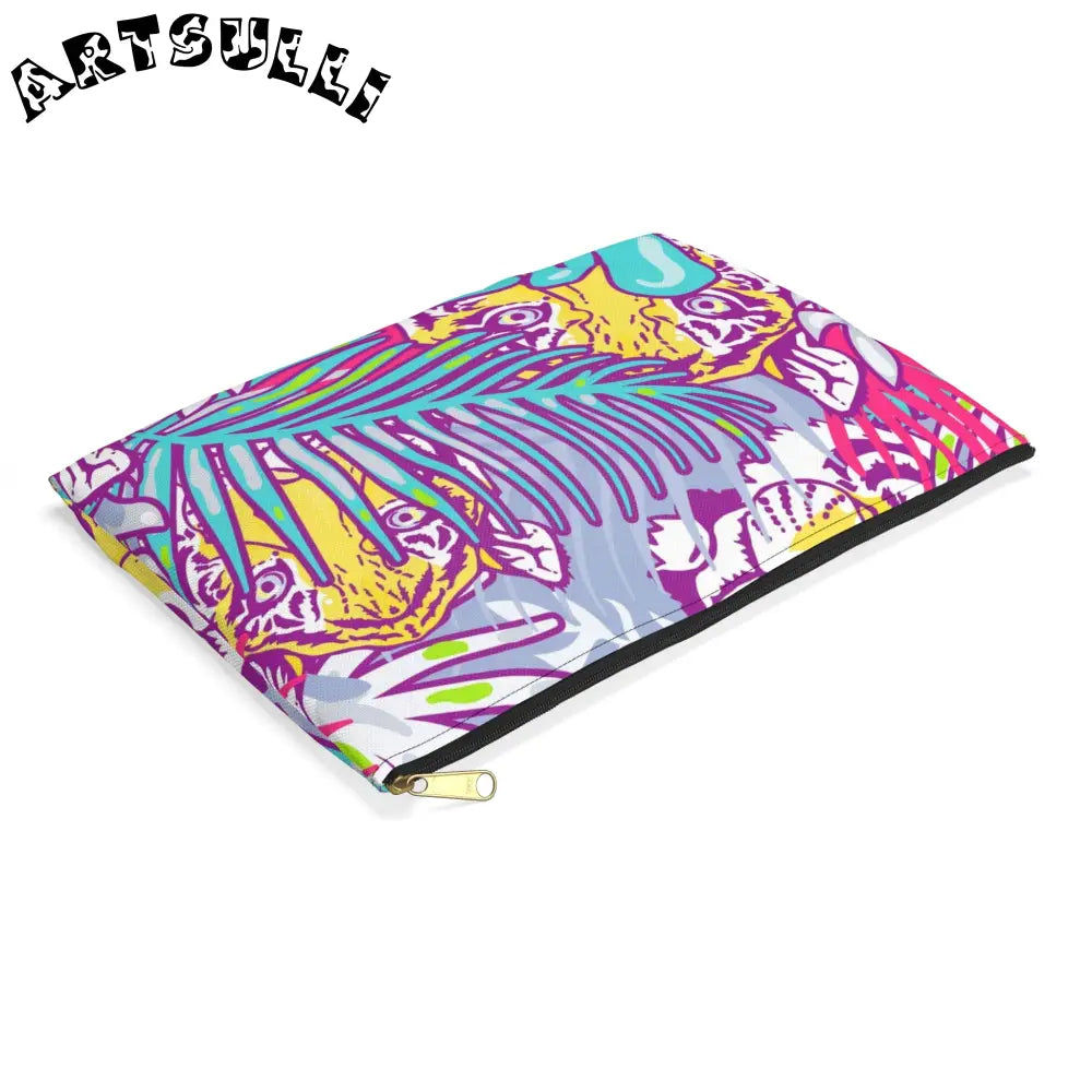 JAKKOUTTHEBXX Tropical Floral Tigers Torquise and Purple Accessory