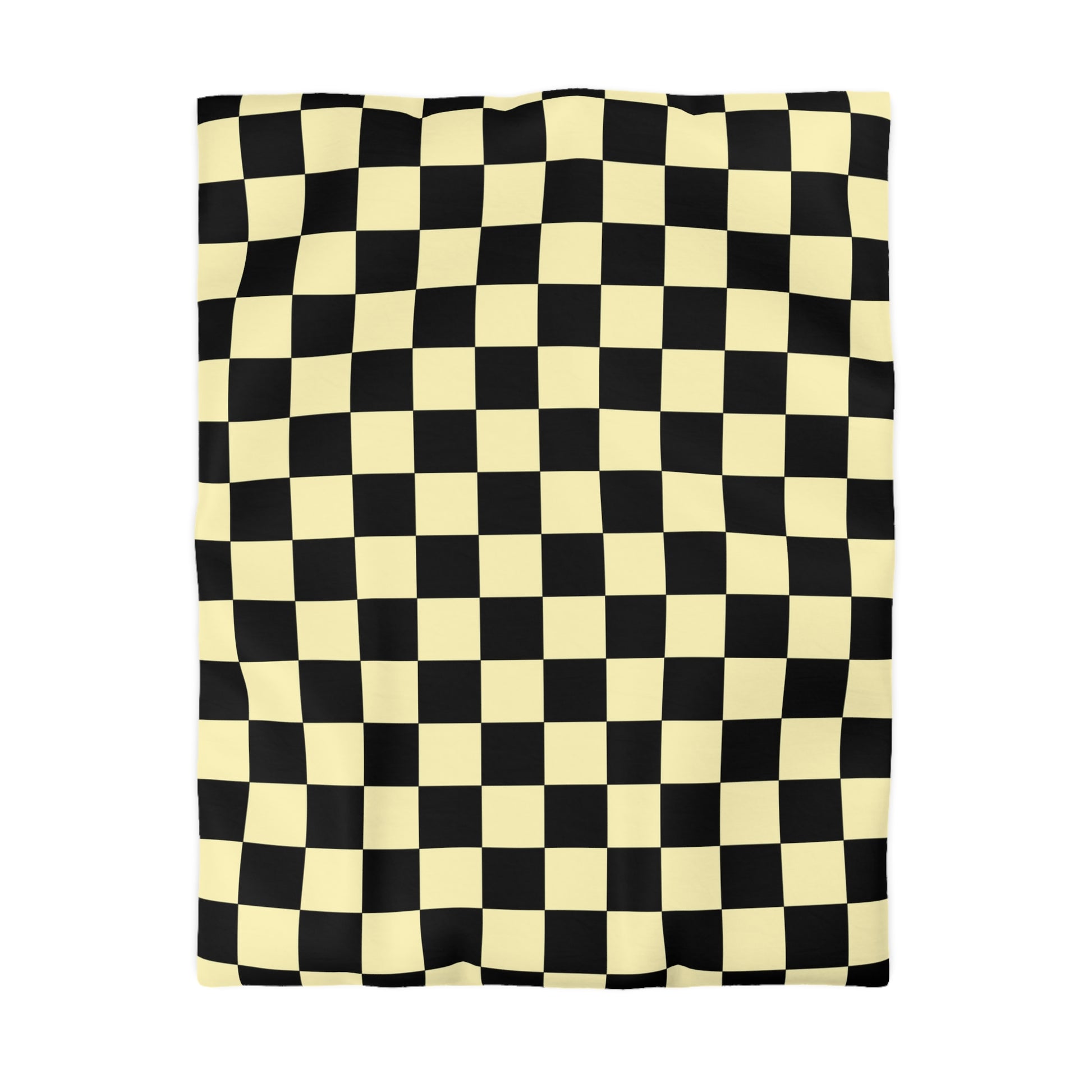 Checkerboard Black and Yellow Microfiber Duvet Cover, Artsulli - Art is Long, Life is Short, Home Decor, Size, Twin, Color, White, , , 24320130885225973460