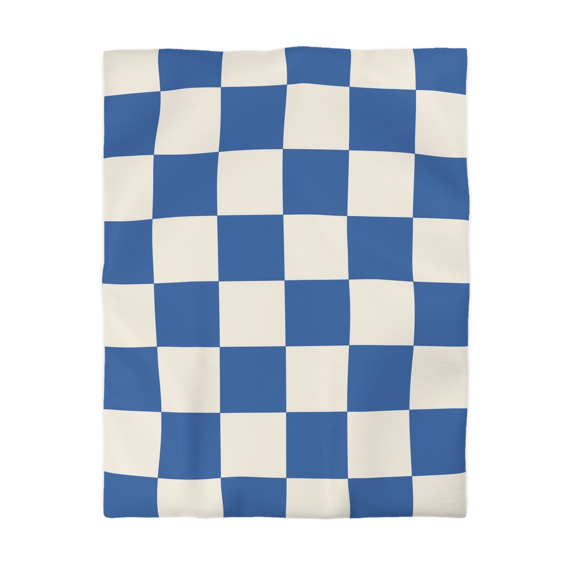 Checkerboard Blue Microfiber Duvet Cover, Artsulli - Art is Long, Life is Short, Home Decor, Size, Twin, Color, White, , , 27646514190203771376