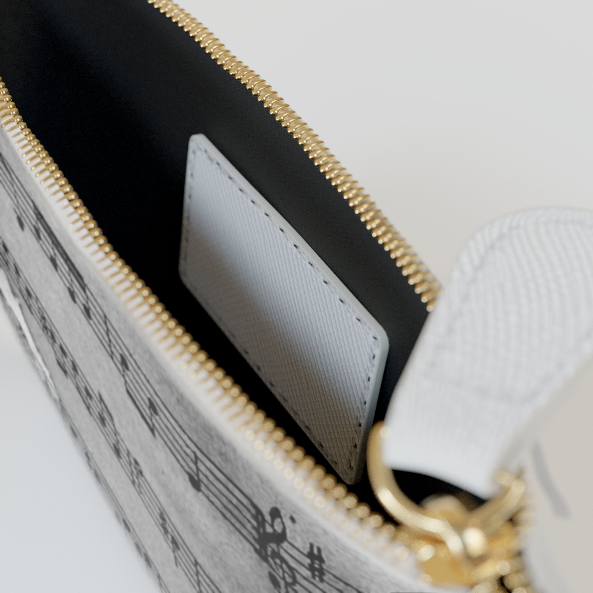 Drip Spill Type Beat Sheet Music Black Mini Clutch Bag, Artsulli - Art is Long, Life is Short, Bags, , , , , , , 