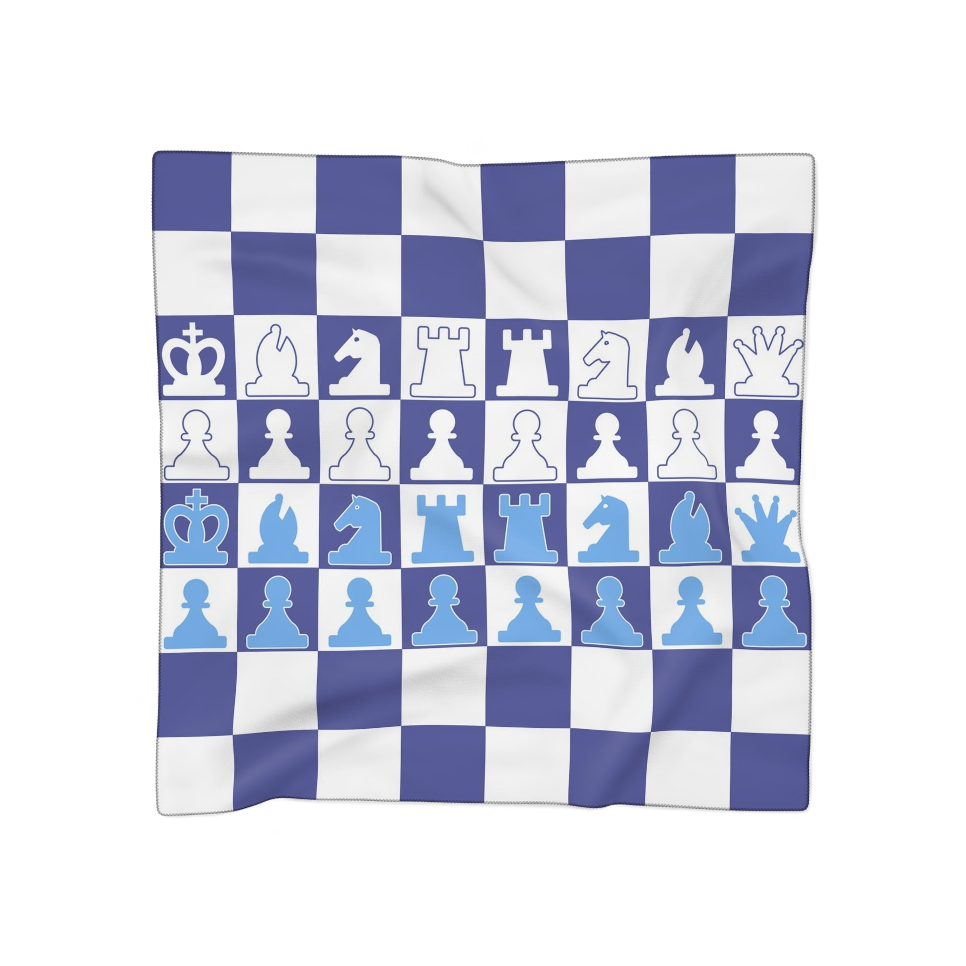 Chessboard Royal Blue & Navy Blue Poly Scarf, Artsulli - Art is Long, Life is Short, Accessories, Color, Poly chiffon, Size, 50" × 50", , , 14736460019159221896