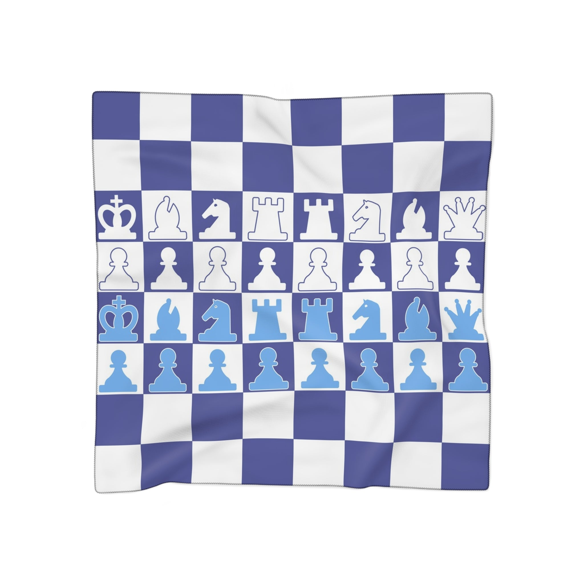 Chessboard Royal Blue & Navy Blue Poly Scarf, Artsulli - Art is Long, Life is Short, Accessories, Color, Poly chiffon, Size, 50" × 50", , , 14736460019159221896