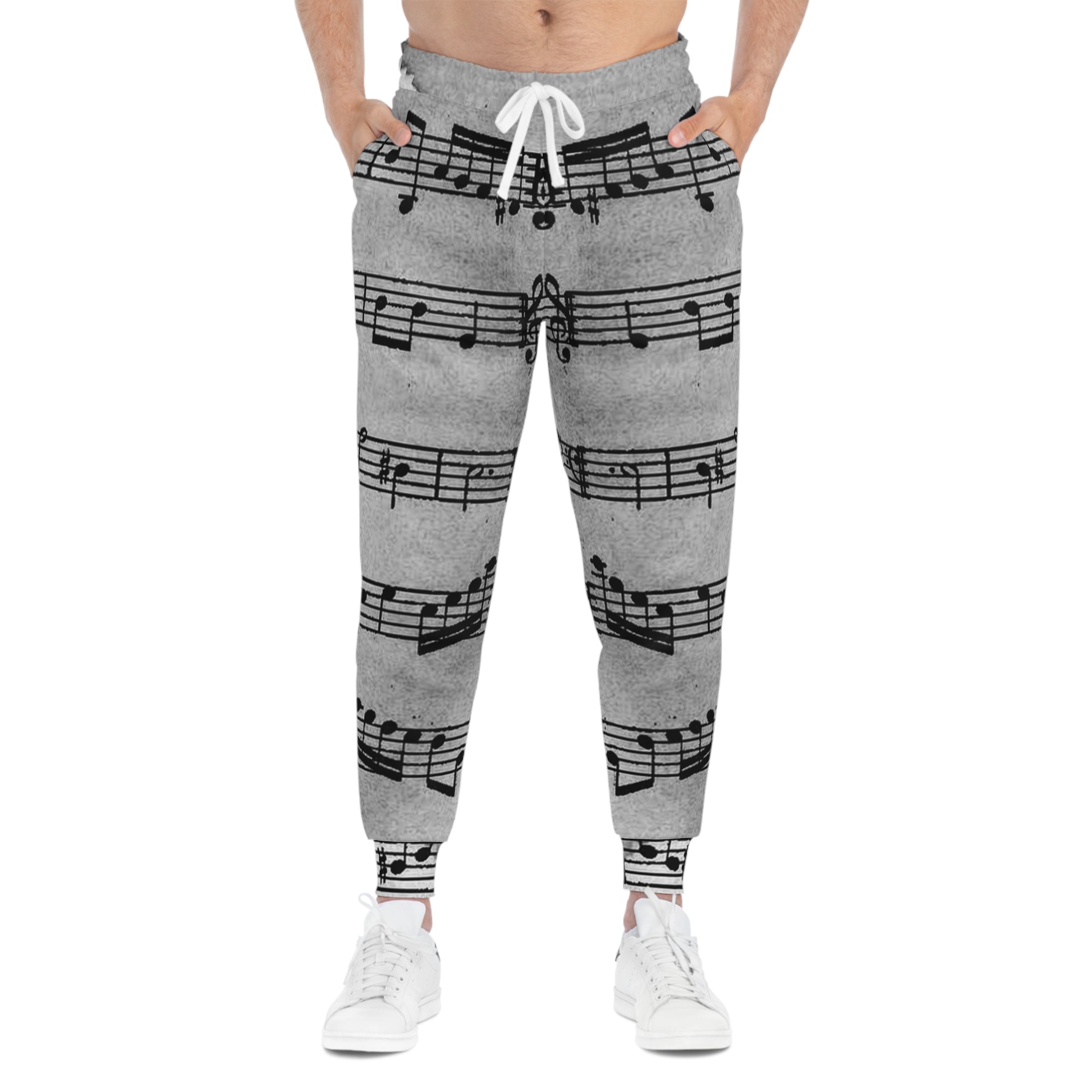Drip Spill Type Beat Sheet Music Black Athletic Joggers (AOP), Artsulli - Art is Long, Life is Short, All Over Prints, , , , , , , 