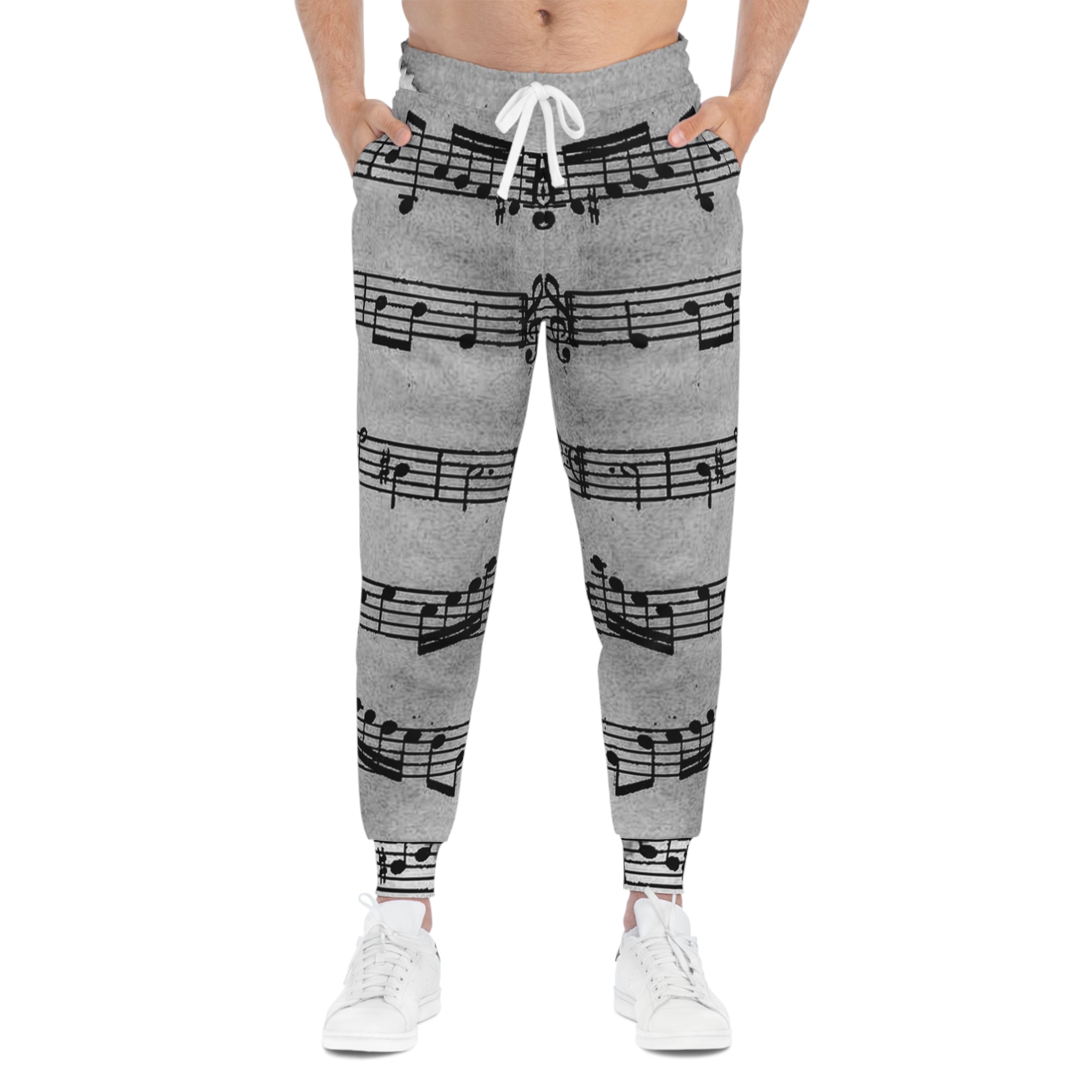 Drip Spill Type Beat Sheet Music Black Athletic Joggers (AOP), Artsulli - Art is Long, Life is Short, All Over Prints, , , , , , , 
