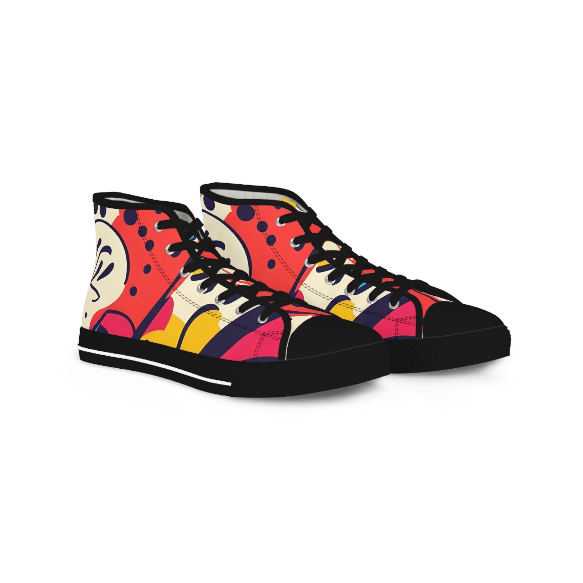 Comic x Pop Art Men's High Top Sneakers, Artsulli - Art is Long, Life is Short, Shoes, Size, US 5, Color, Black sole, , , 15816919309284701946