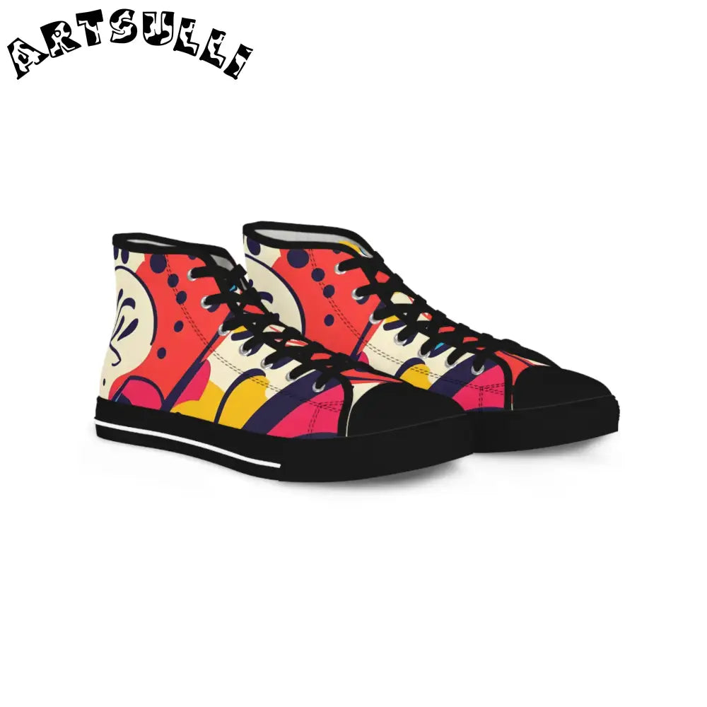 JAKKOUTTHEBXX Comic x Pop Art Men’s High Top Sneakers JAKKOUTTHEBXX
