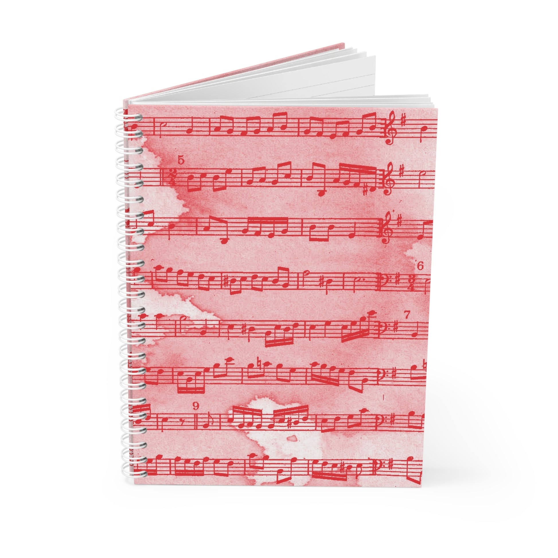 Drip Spill Type Beat Sheet Music Red Spiral Notebook, Artsulli - Art is Long, Life is Short, Paper products, , , , , , , 
